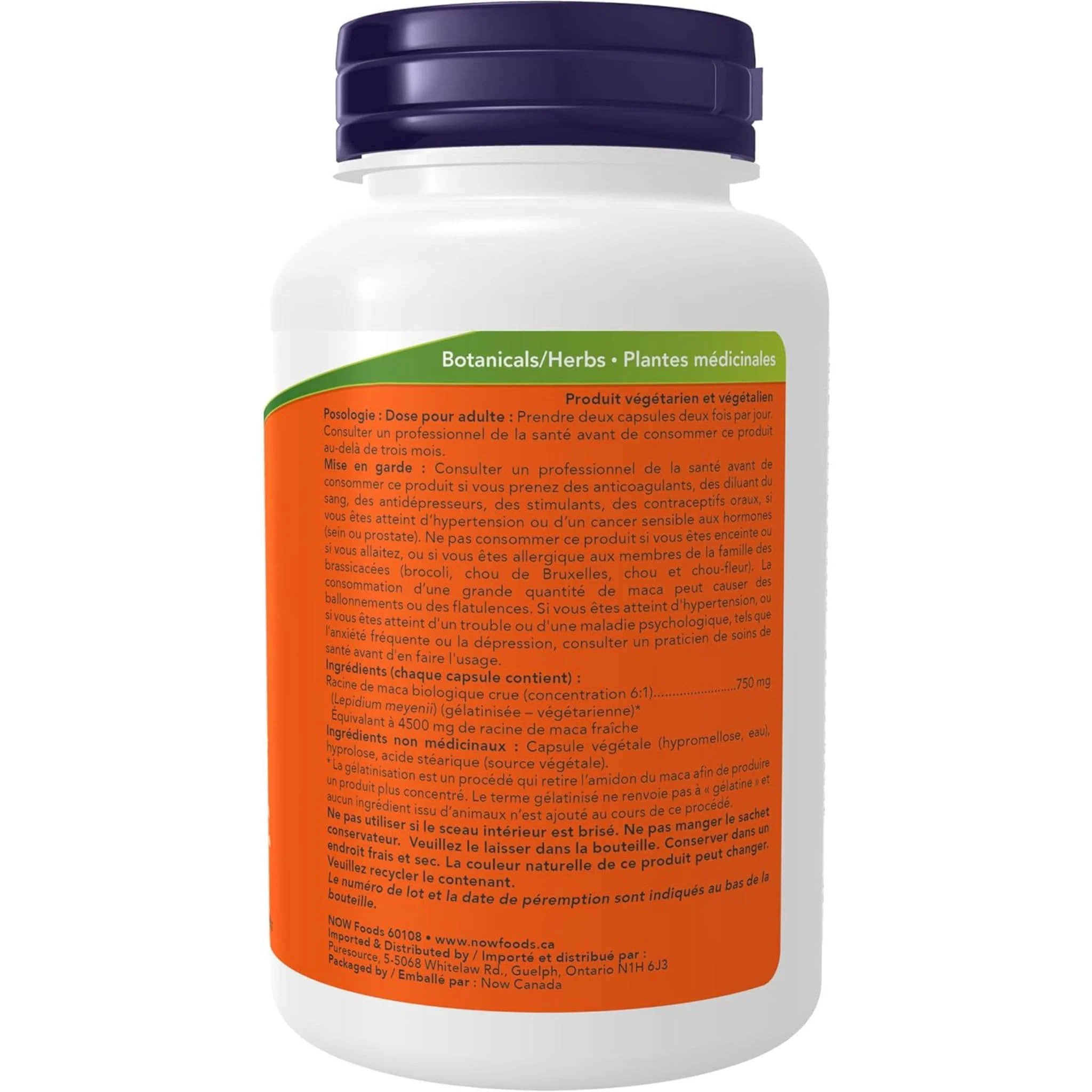 NOW Organic Maca 6:1 Extract 750mg, 90 VCaps - Image 4