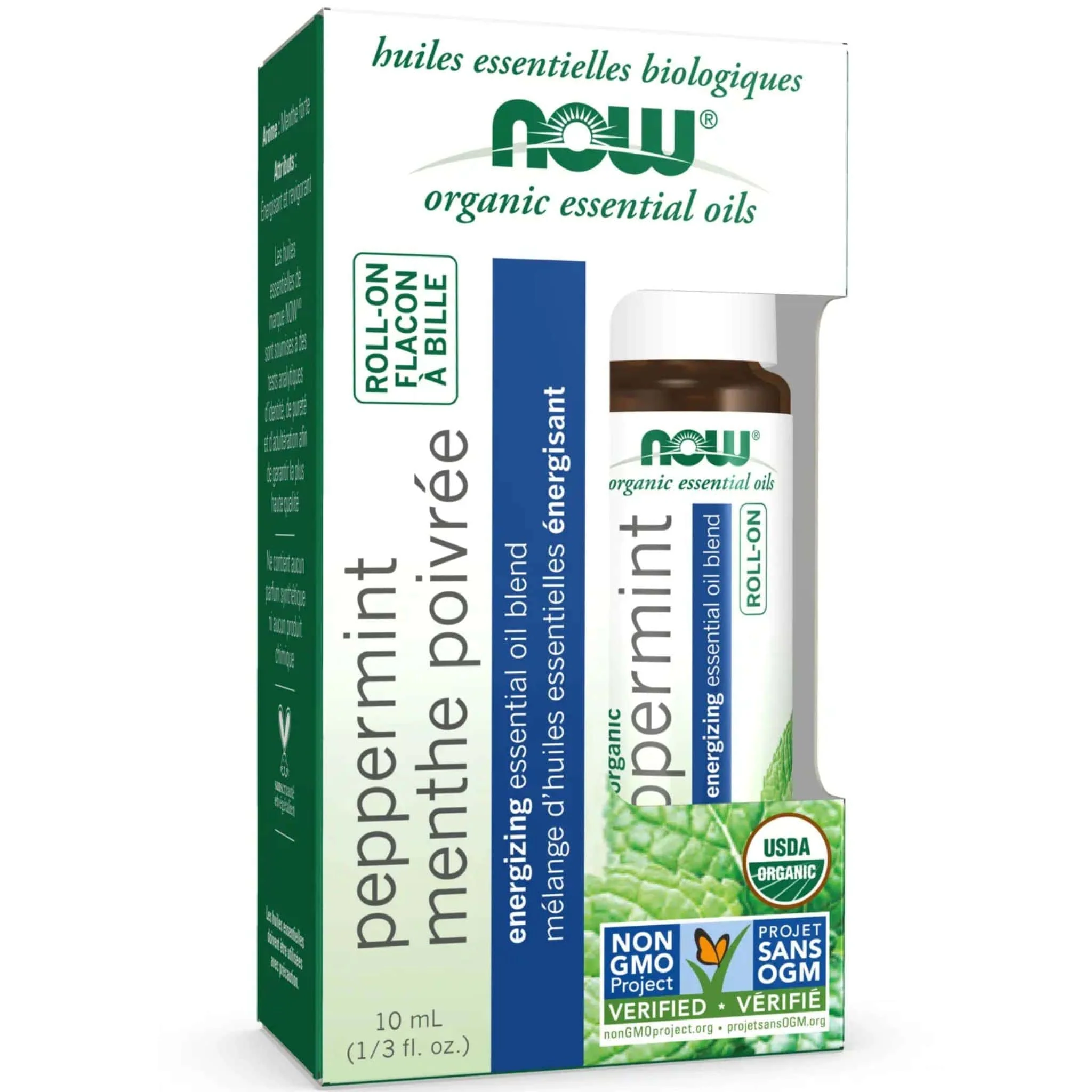 NOW Organic Peppermint Essential Oil Roll-On, 10ml