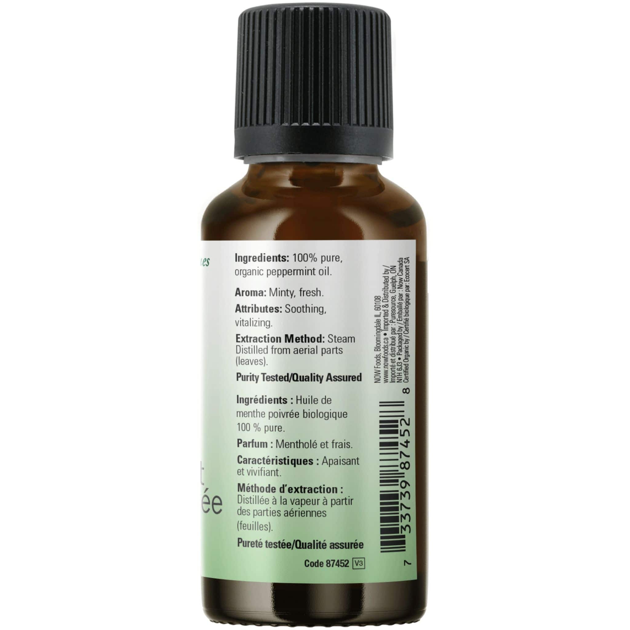 NOW Organic Peppermint Oil (Aromatherapy), 100% Pure, 30ml - Image 3