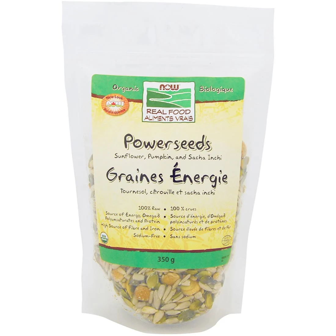 NOW Organic Powerseeds, Pumpkin/Sacha Inchi/Sunflower, 350g