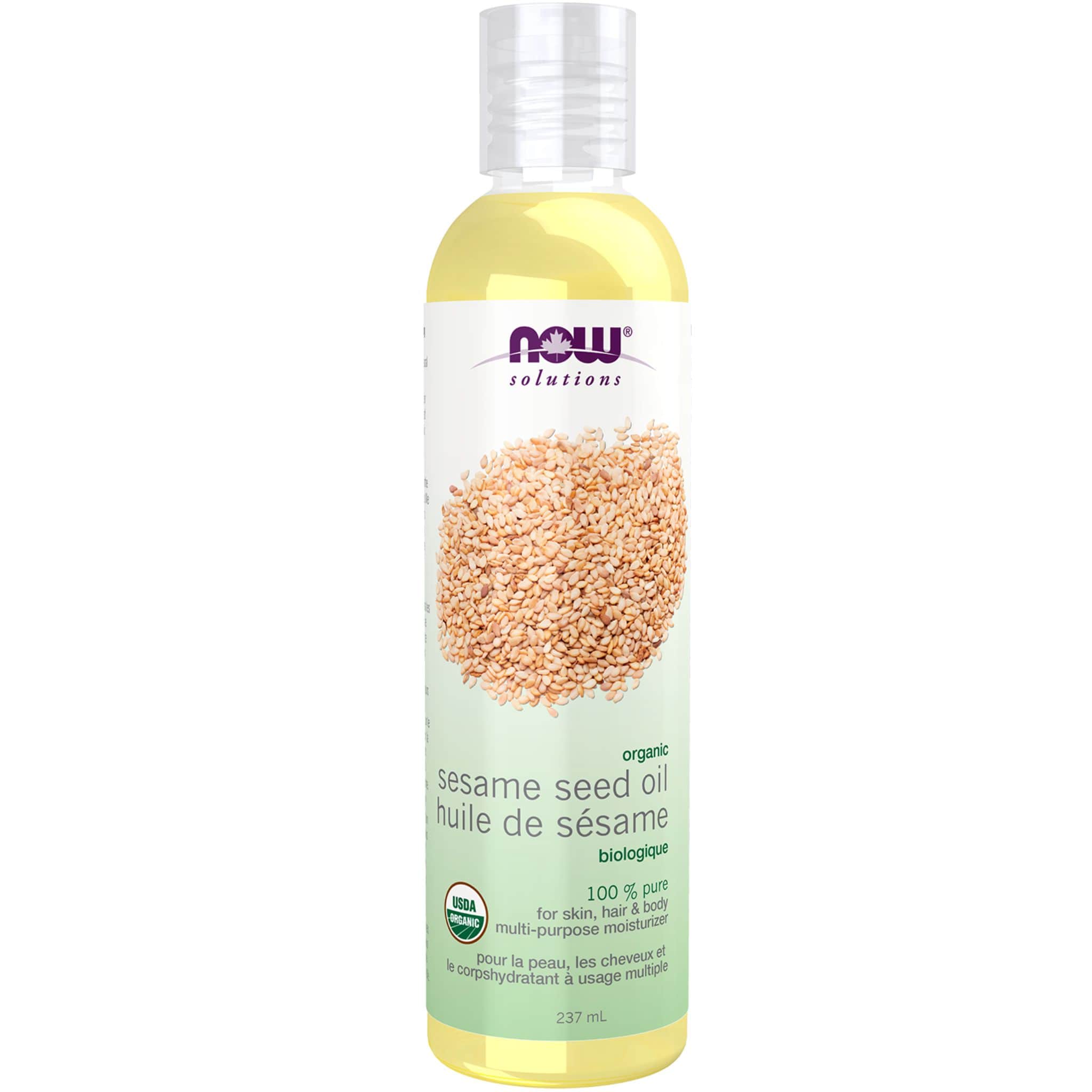 NOW Organic Sesame Seed Oil, 100% Pure, 237ml