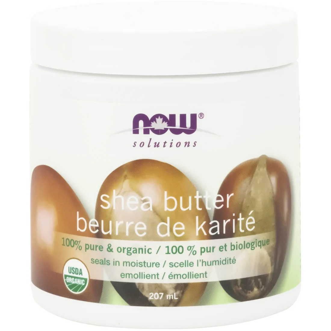 NOW Organic Shea Butter, 100% Pure, 207ml