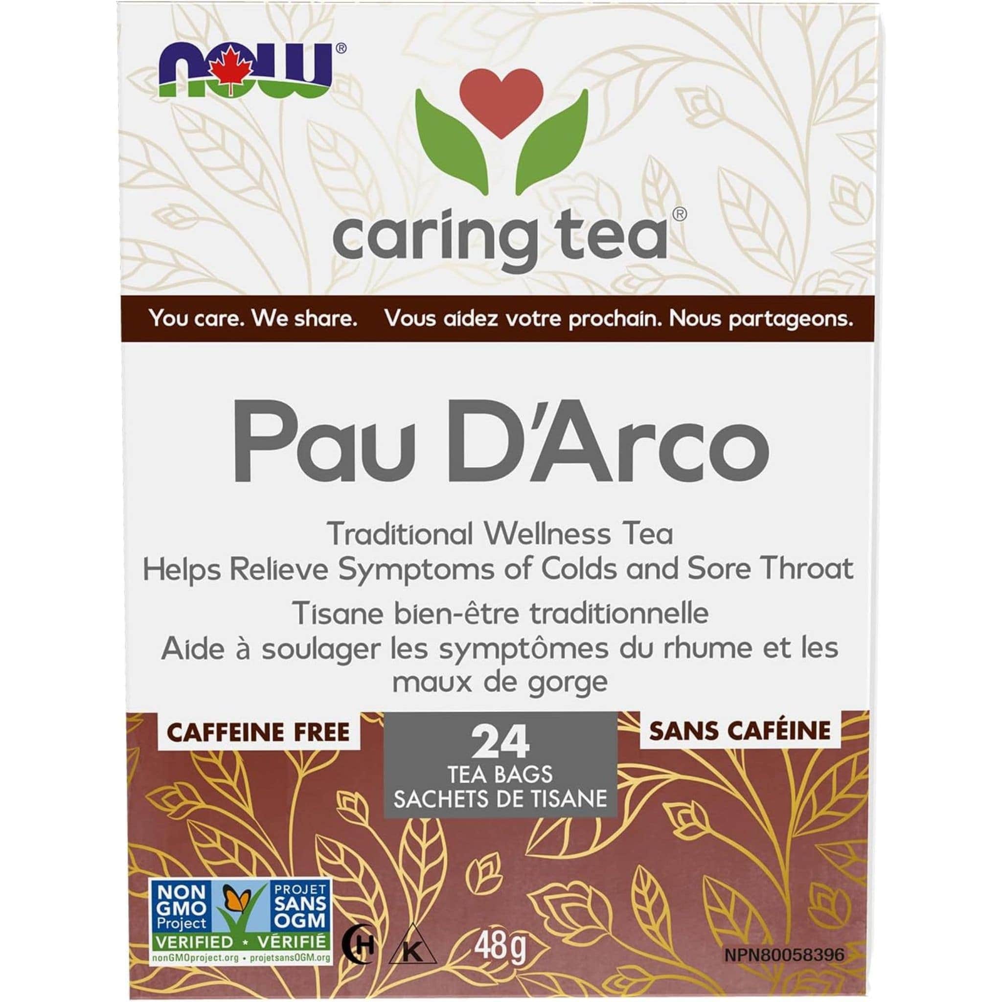 NOW Pau D'arco Traditional Wellness Tea, 24 Bags
