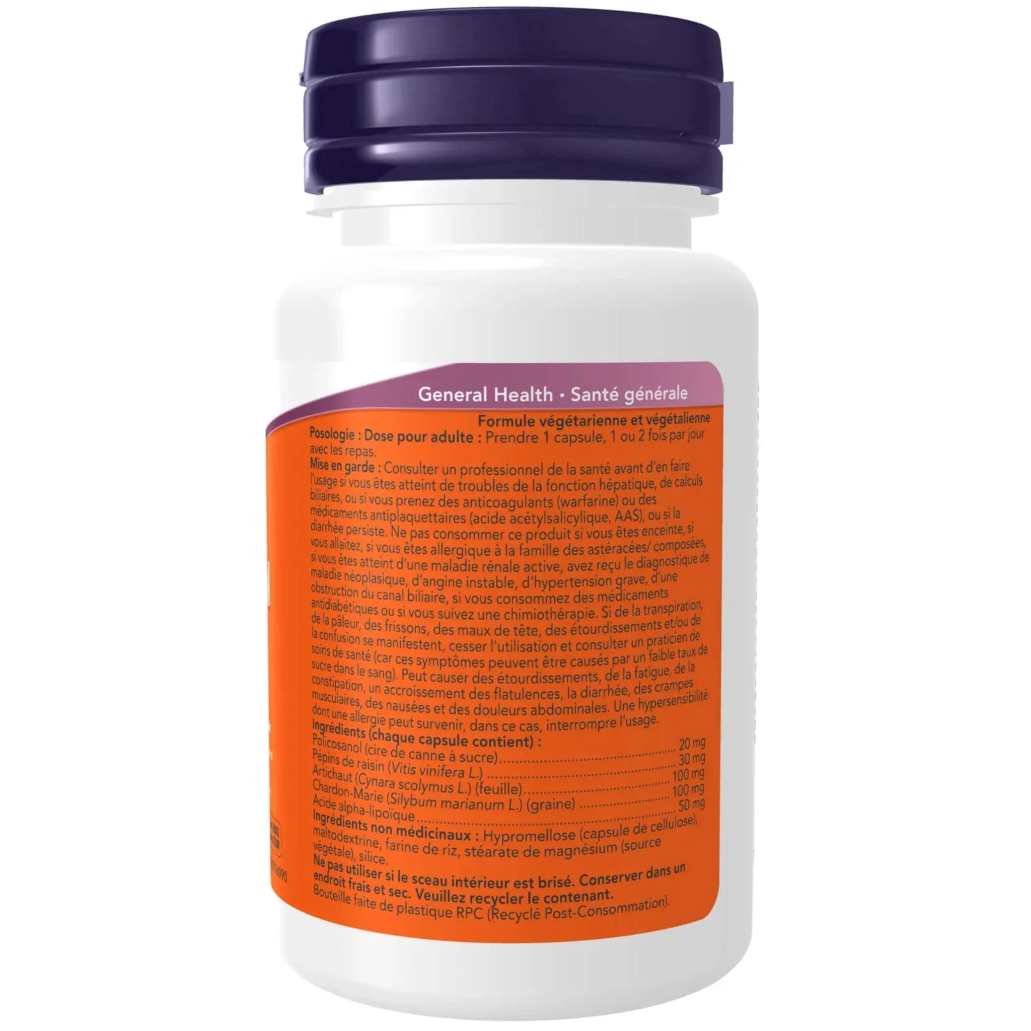 NOW Policosanol 20mg + ALA & Artichoke, 90 VCaps - Image 3