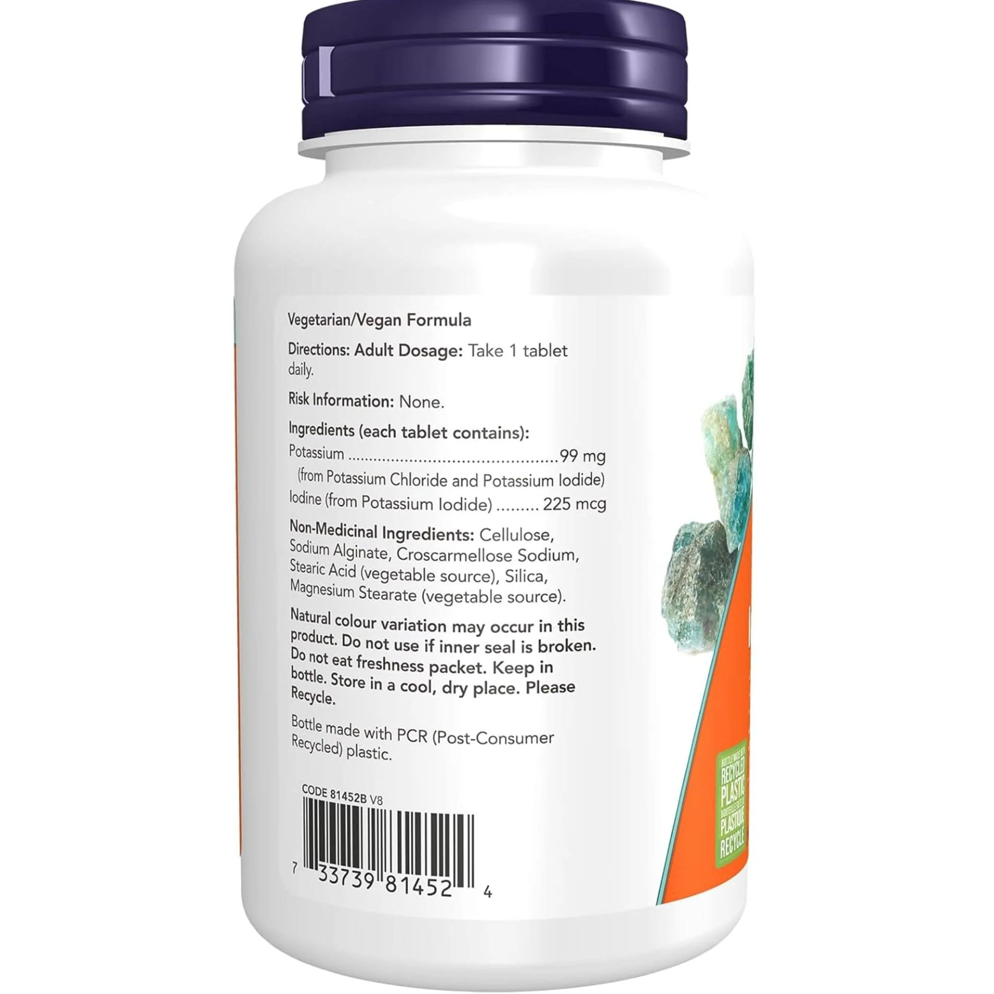 NOW Potassium Iodine Plus 225mcg, 180 Tablets - Image 4