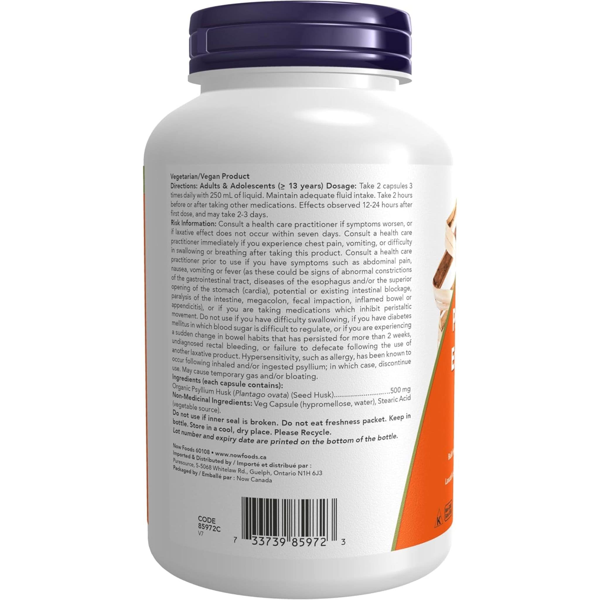 NOW Psyllium Husk Caps 500mg - Image 6