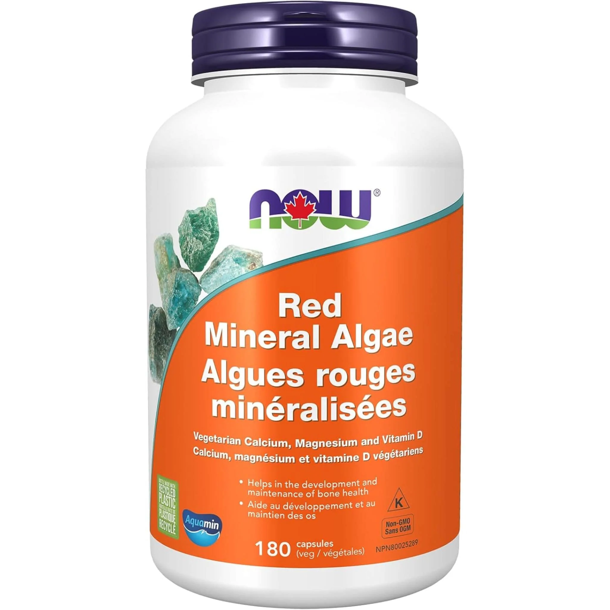 NOW Red Mineral Algae, Vegetarian/Vegan, 180 VCaps - Image 2
