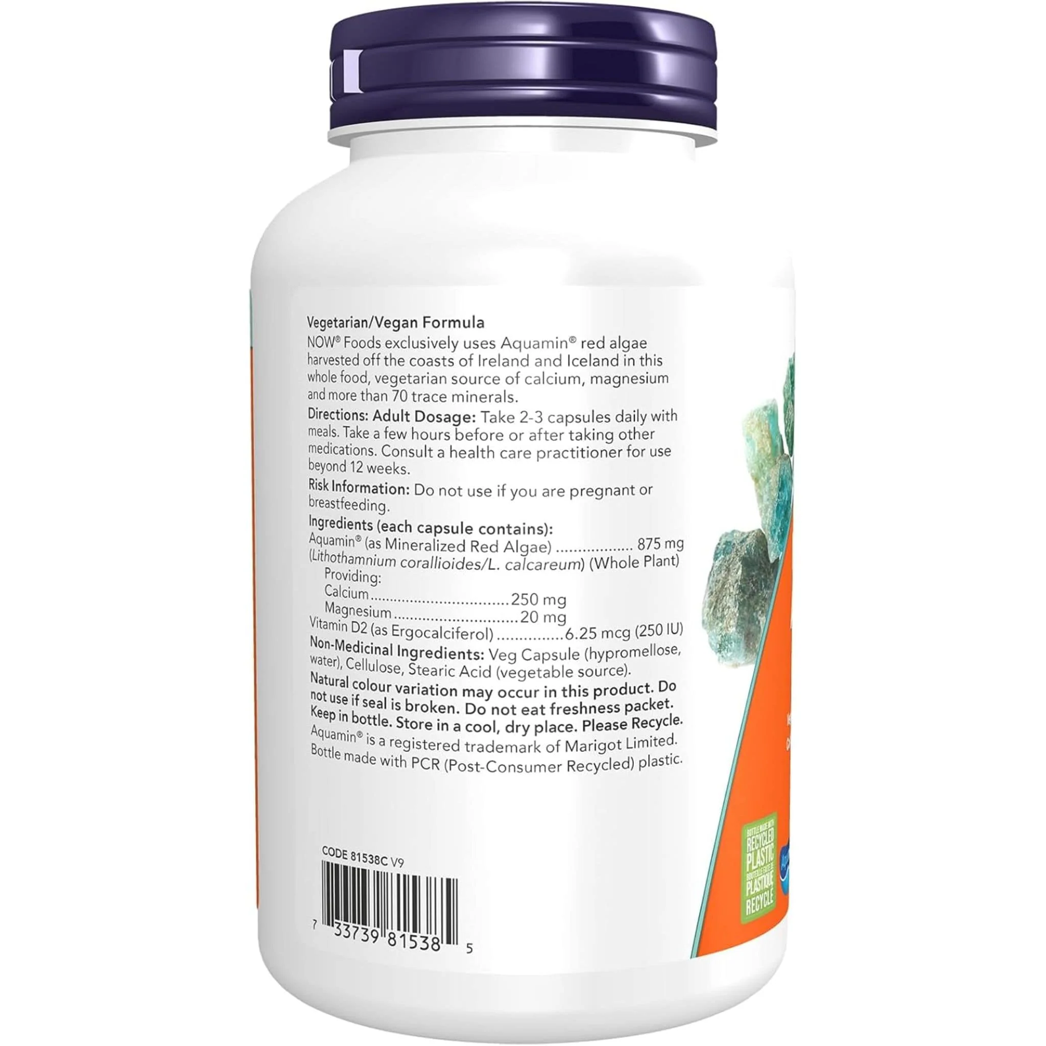 NOW Red Mineral Algae, Vegetarian/Vegan, 180 VCaps - Image 3
