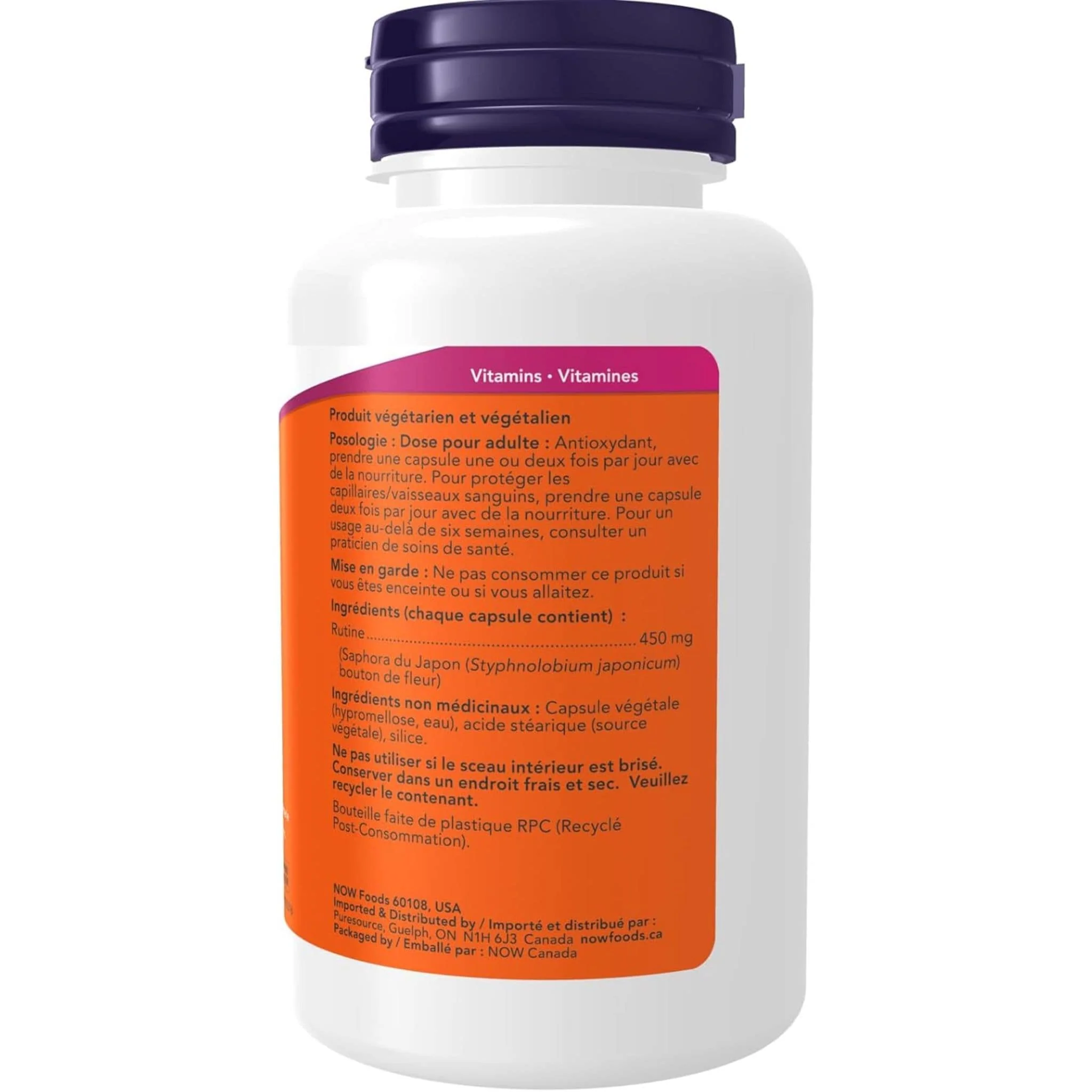 NOW Rutin, 450mg, 100 VCaps - Image 4