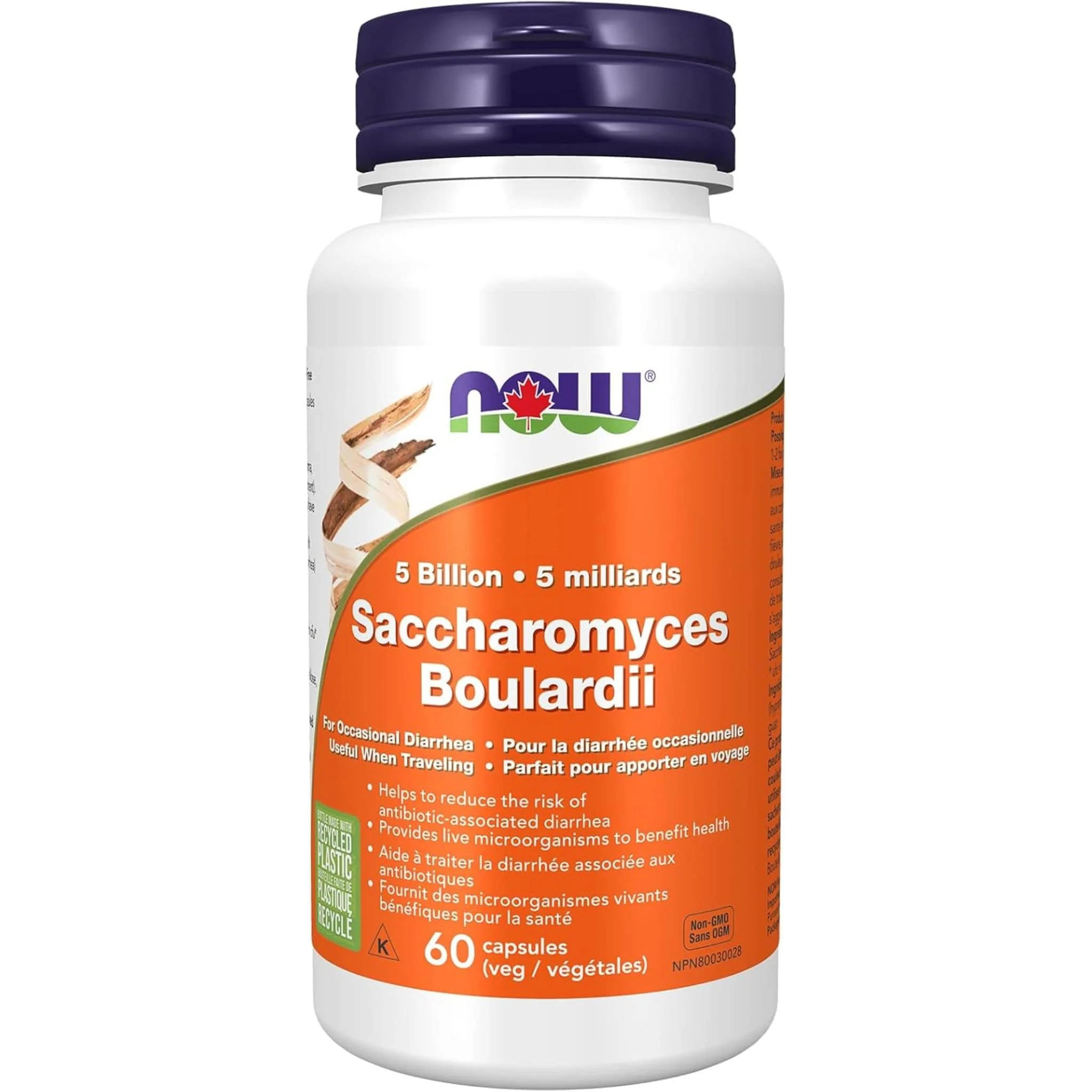 NOW Saccharomyces Boulardii (Diarrhea Relief), 5 Billion, 60 Vcaps - Image 2