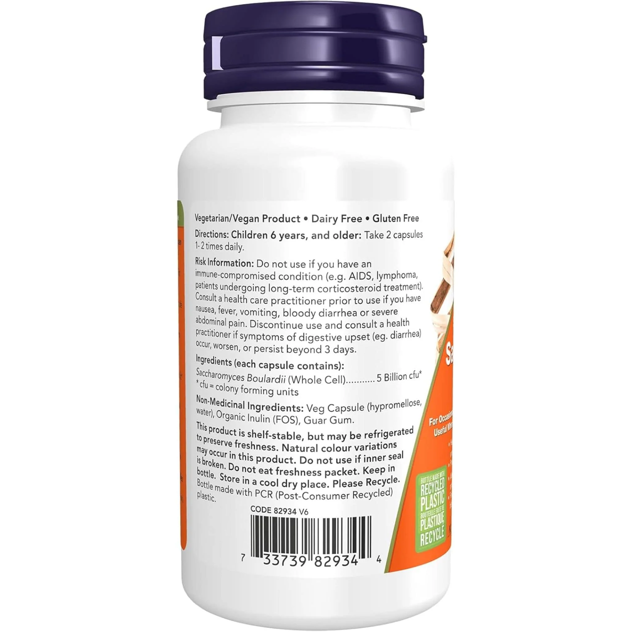 NOW Saccharomyces Boulardii (Diarrhea Relief), 5 Billion, 60 Vcaps - Image 3