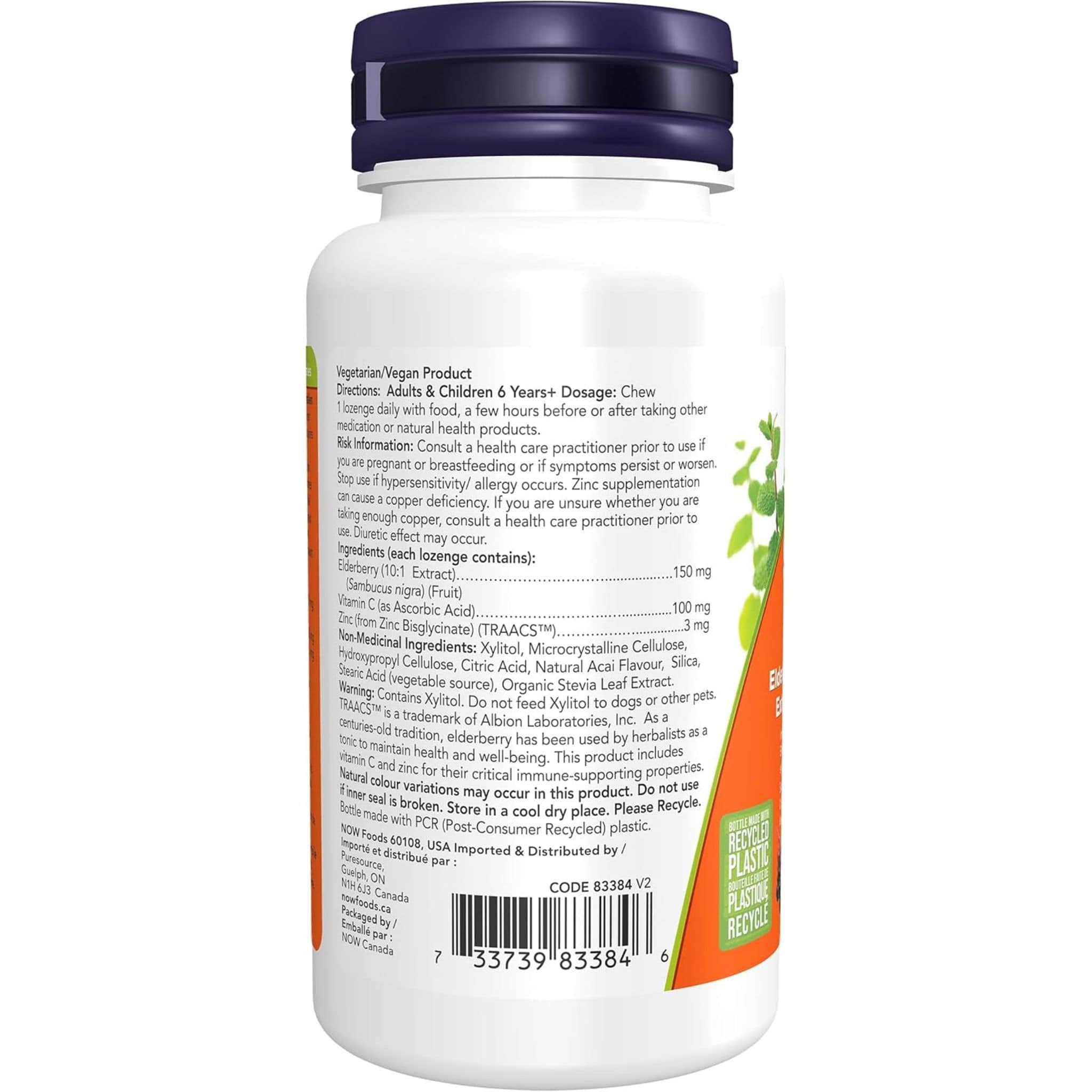 NOW Sambucus Zinc-C, Elderberry Zinc and Vitamin C Lozenges, 60 Lozenges - Image 3