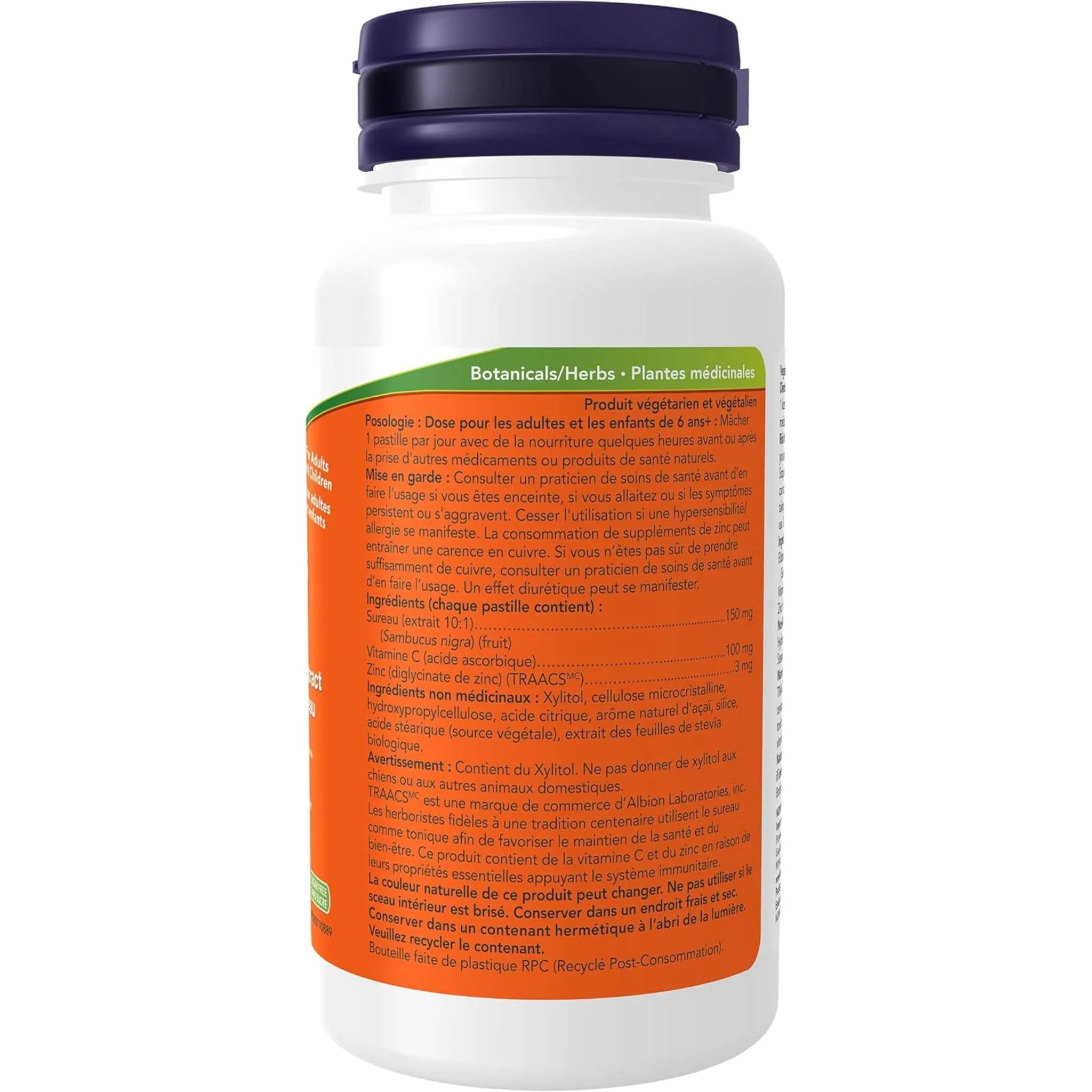 NOW Sambucus Zinc-C, Elderberry Zinc and Vitamin C Lozenges, 60 Lozenges - Image 4