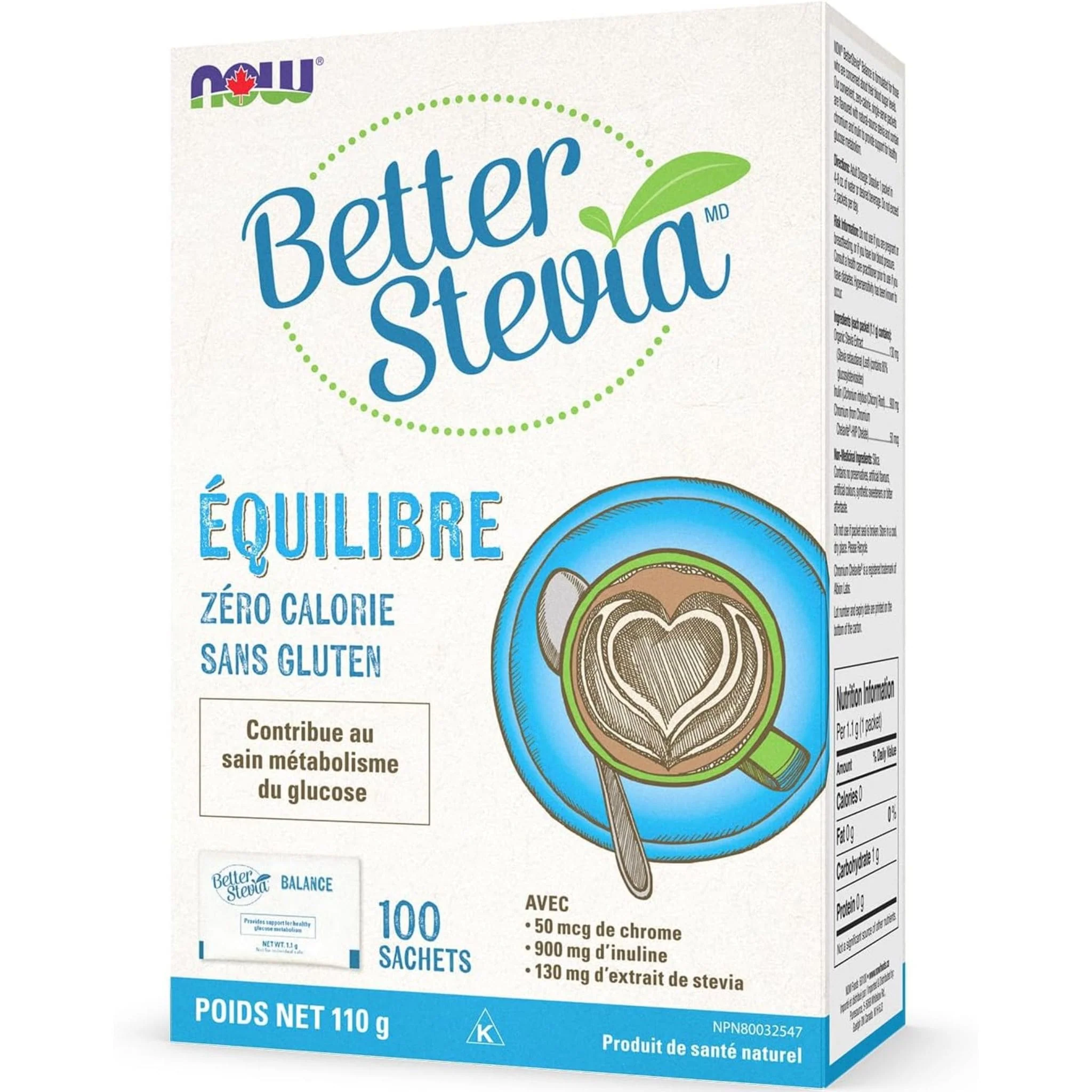 NOW Stevia Balance, 100 X 1g Packets - Image 2