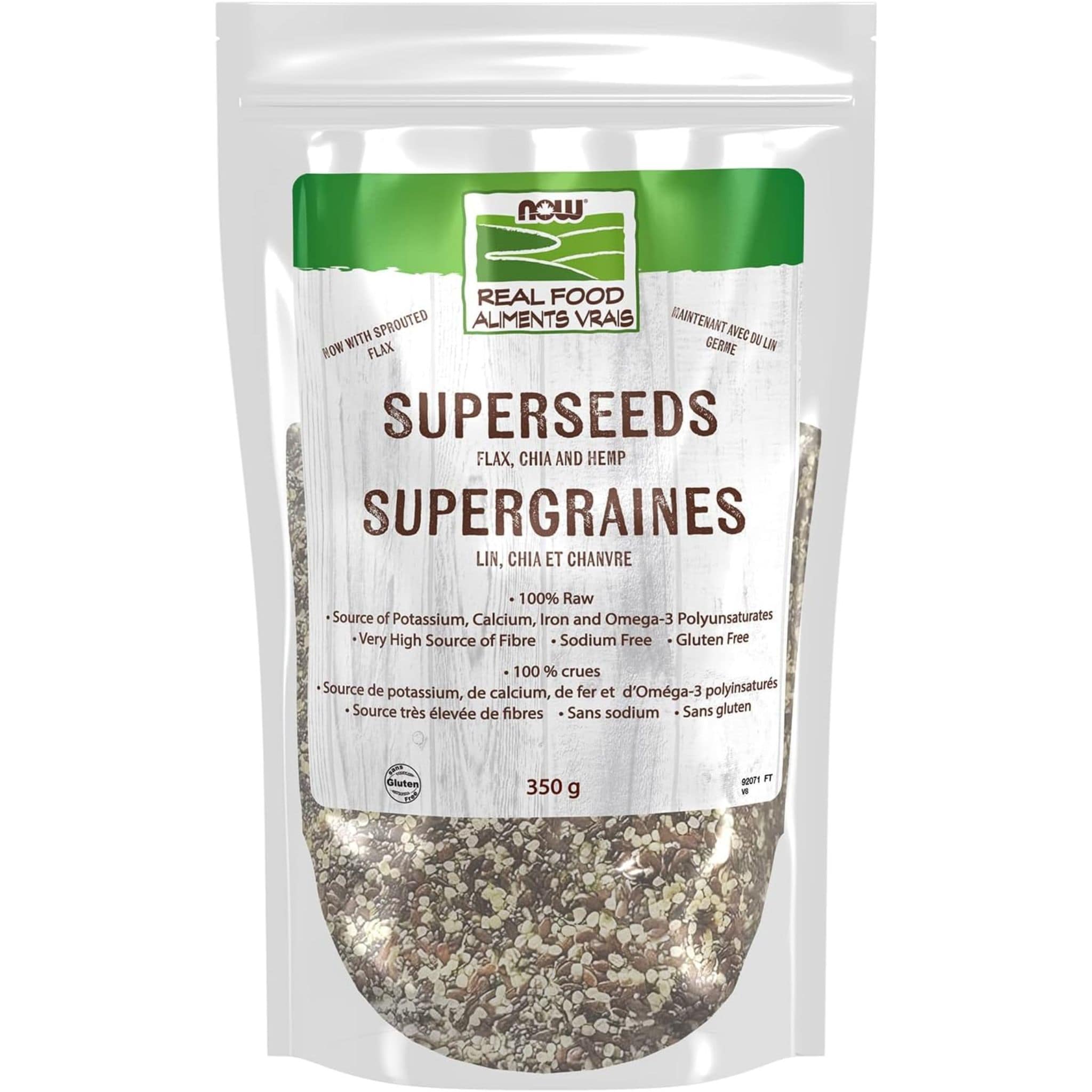 NOW Superseeds, Flax/Chia/Hemp, 350g