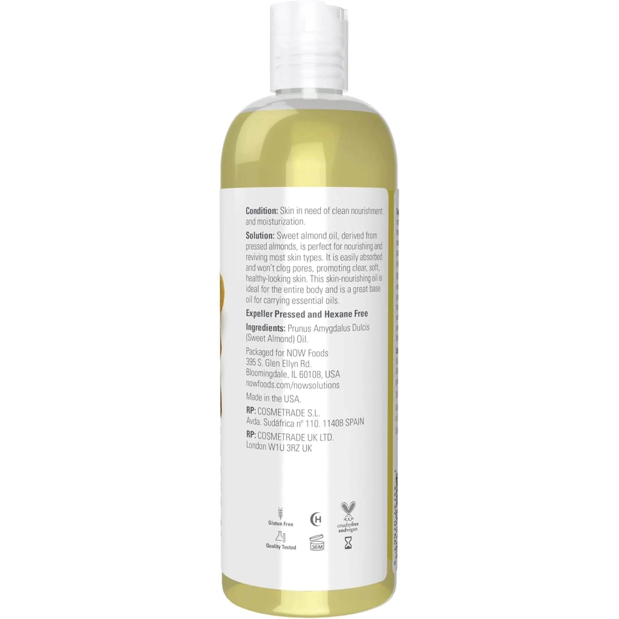 NOW Sweet Almond Oil - Image 6