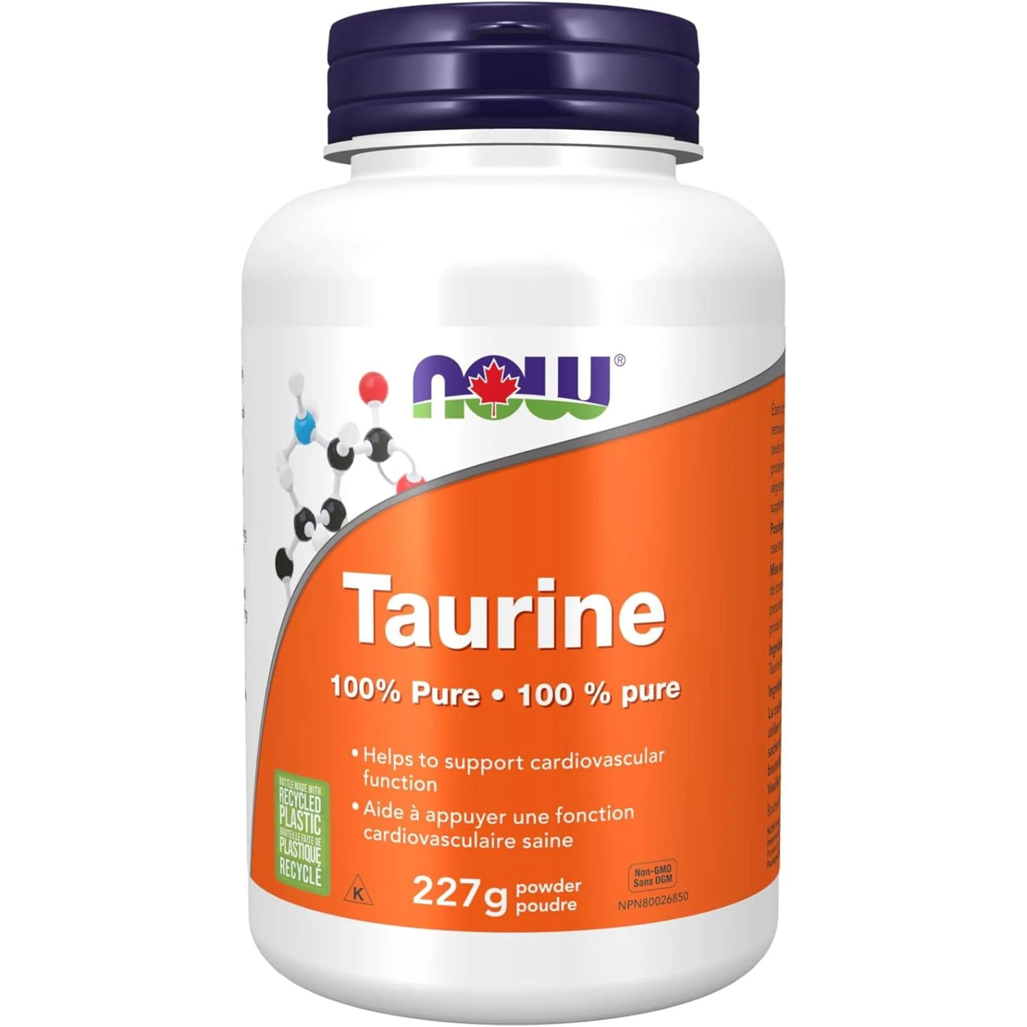 NOW Taurine Powder (100% Pure and Non-GMO), 227g