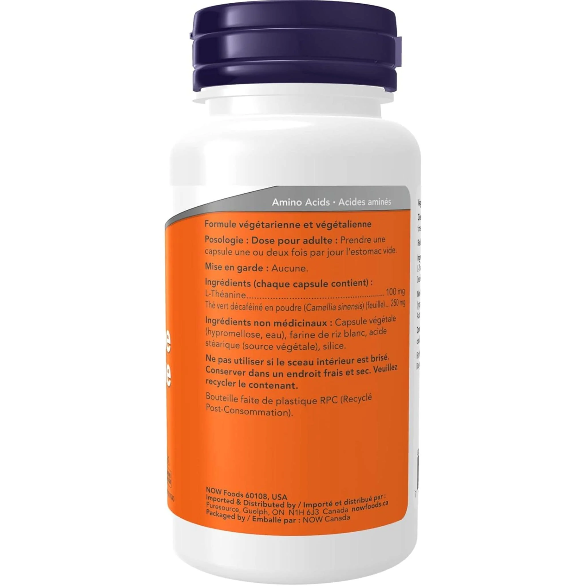 NOW L-Theanine, 100mg, 90 VCapsules - Image 4