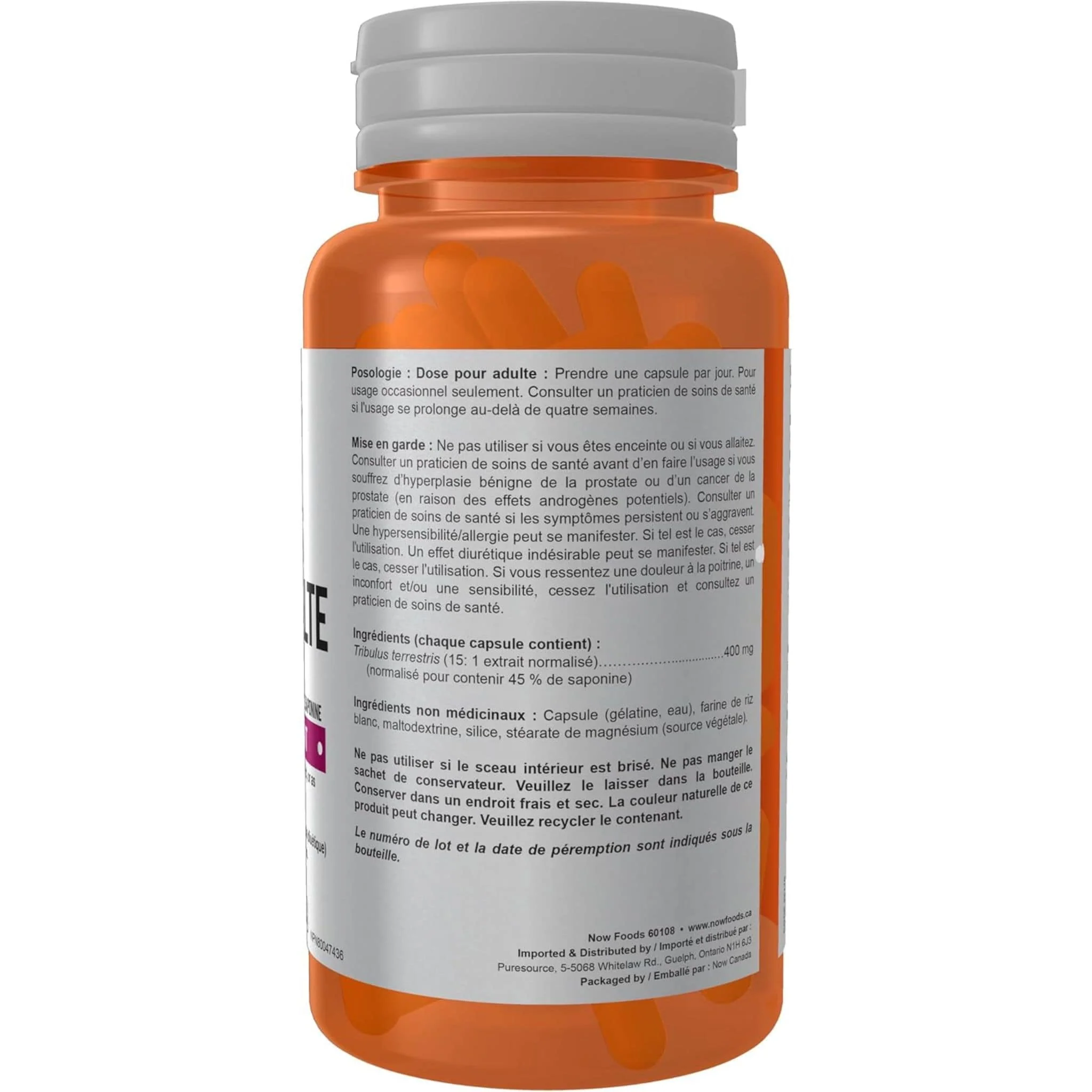 NOW Tribulus Extract, 400mg, 100 Capsules - Image 3
