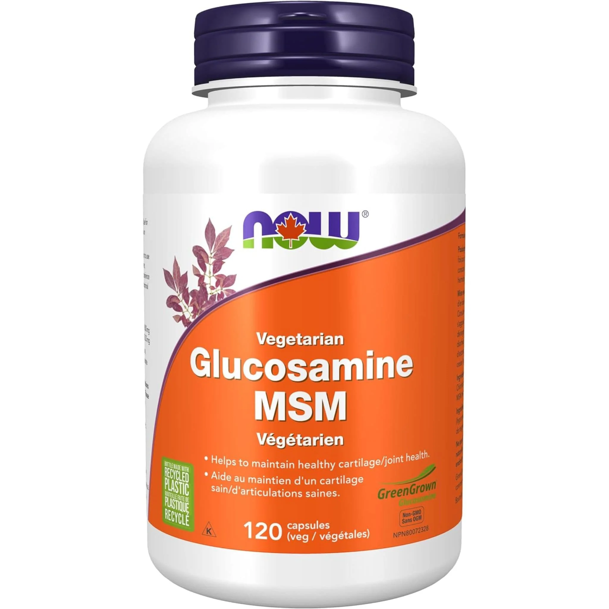 NOW Vegetarian Glucosamine & MSM, 500/333, 120 Vcaps
