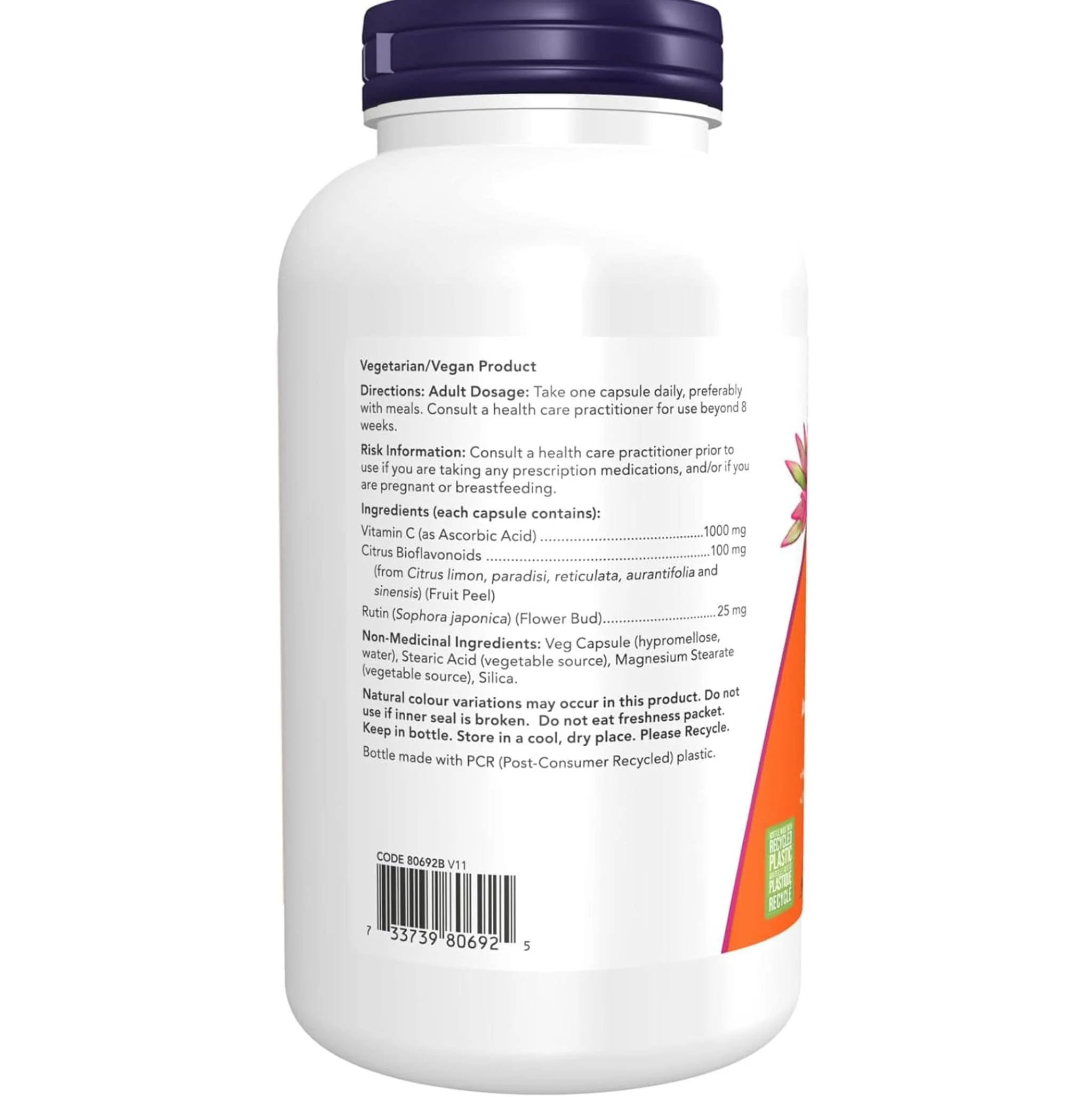 NOW C-1000 Vitamin C 1000mg Capsules with Bioflavonoids - Image 6