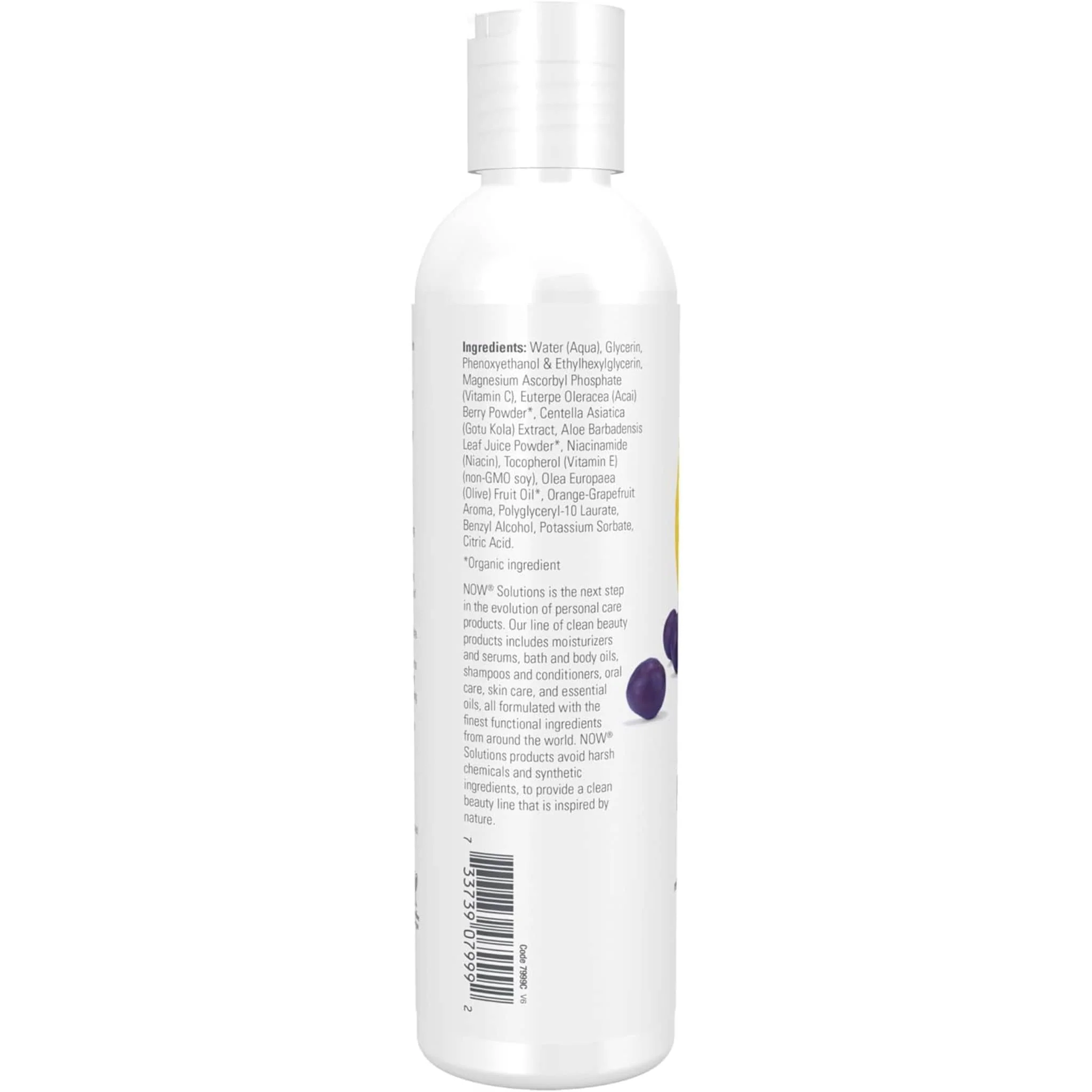 NOW Vitamin C & Acai Purifying Toner, Paraben Free, 237g - Image 4