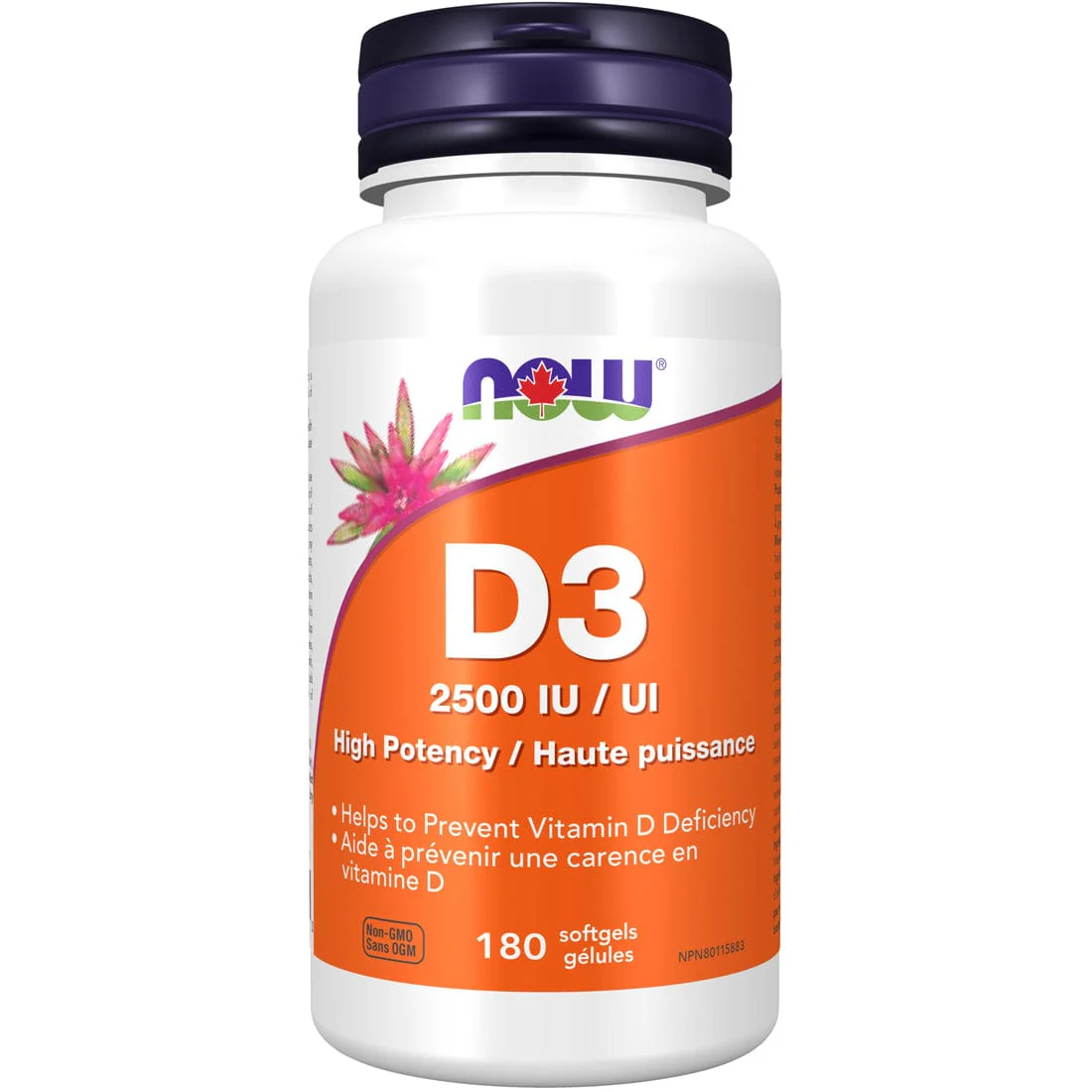 NOW Vitamin D3 2,500IU Softgels - Image 3