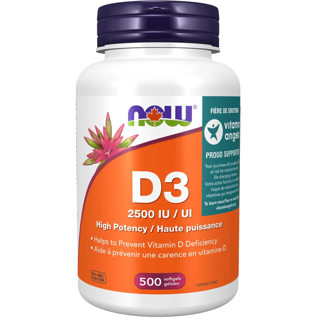 NOW Vitamin D3 2,500IU Softgels - Image 4