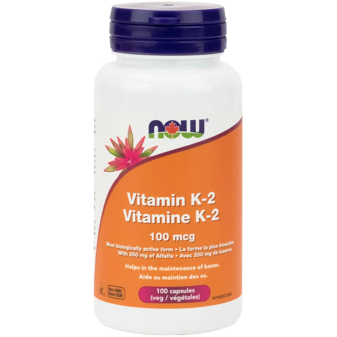 NOW Vitamin K2, 100mcg, 100 Vcaps