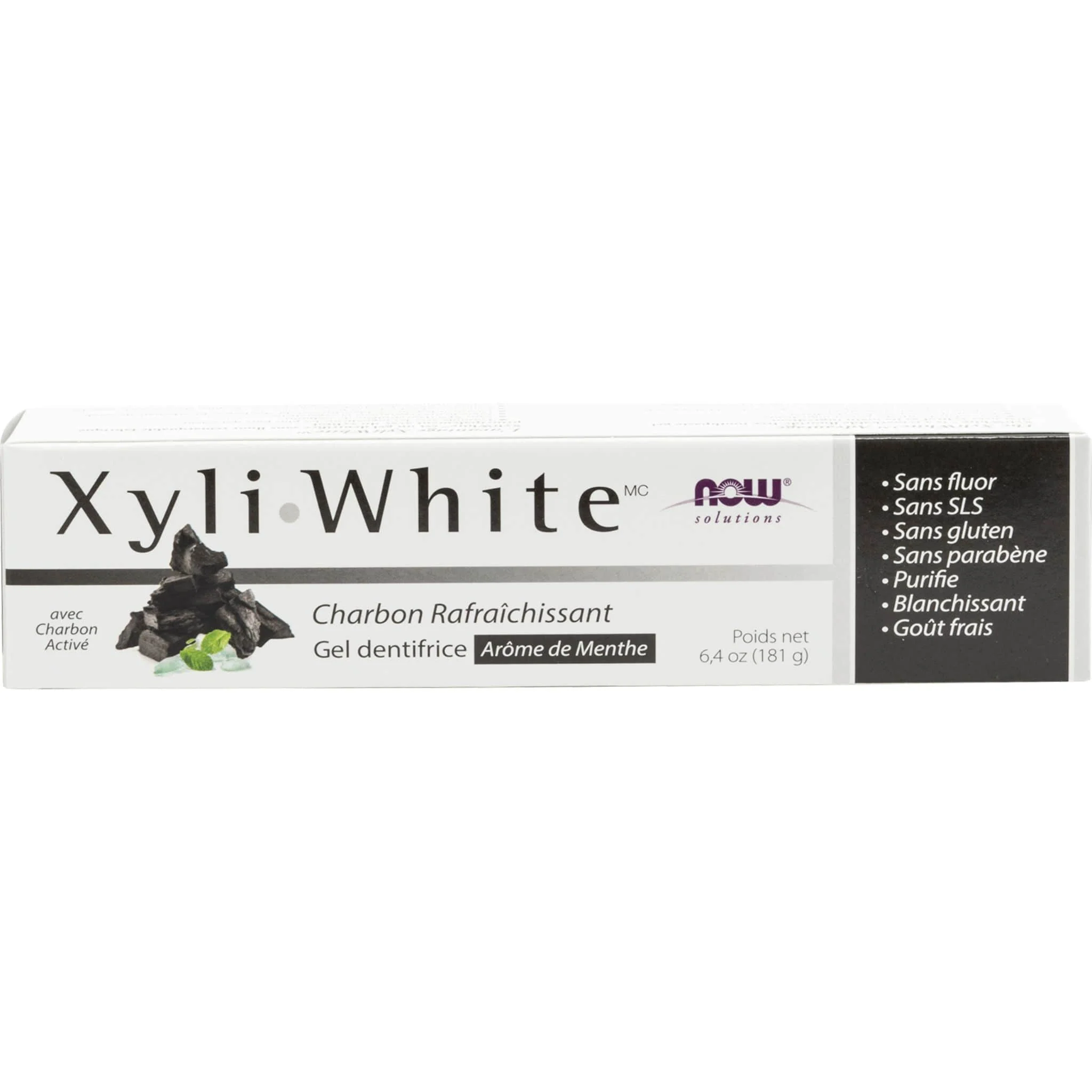NOW Xyliwhite Charcoal Refresh Mint Toothpaste, 181g - Image 2