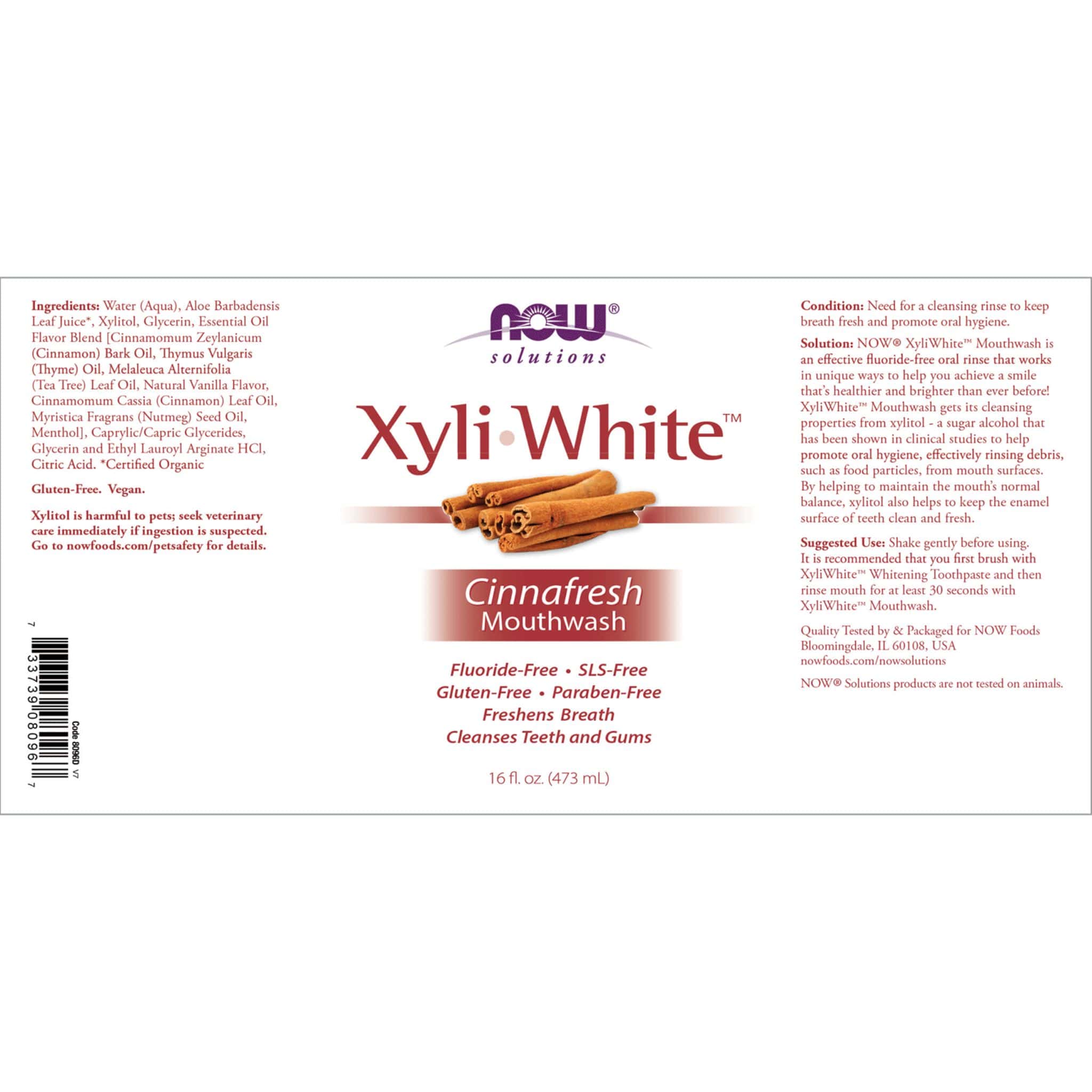 NOW Xyliwhite Mouthwash, 473ml - Image 5