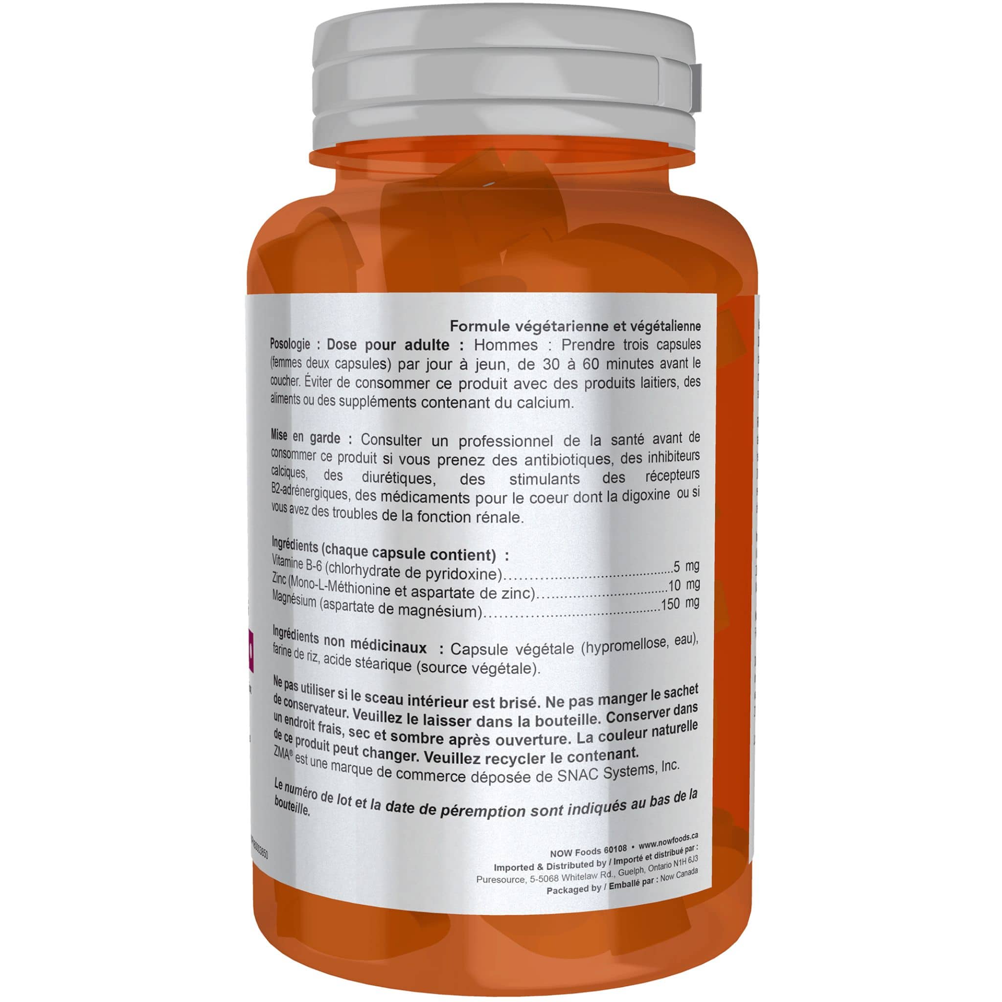 NOW ZMA (800mg) with Zinc, Magnesium & Vitamin B6, 90 Capsules - Image 3