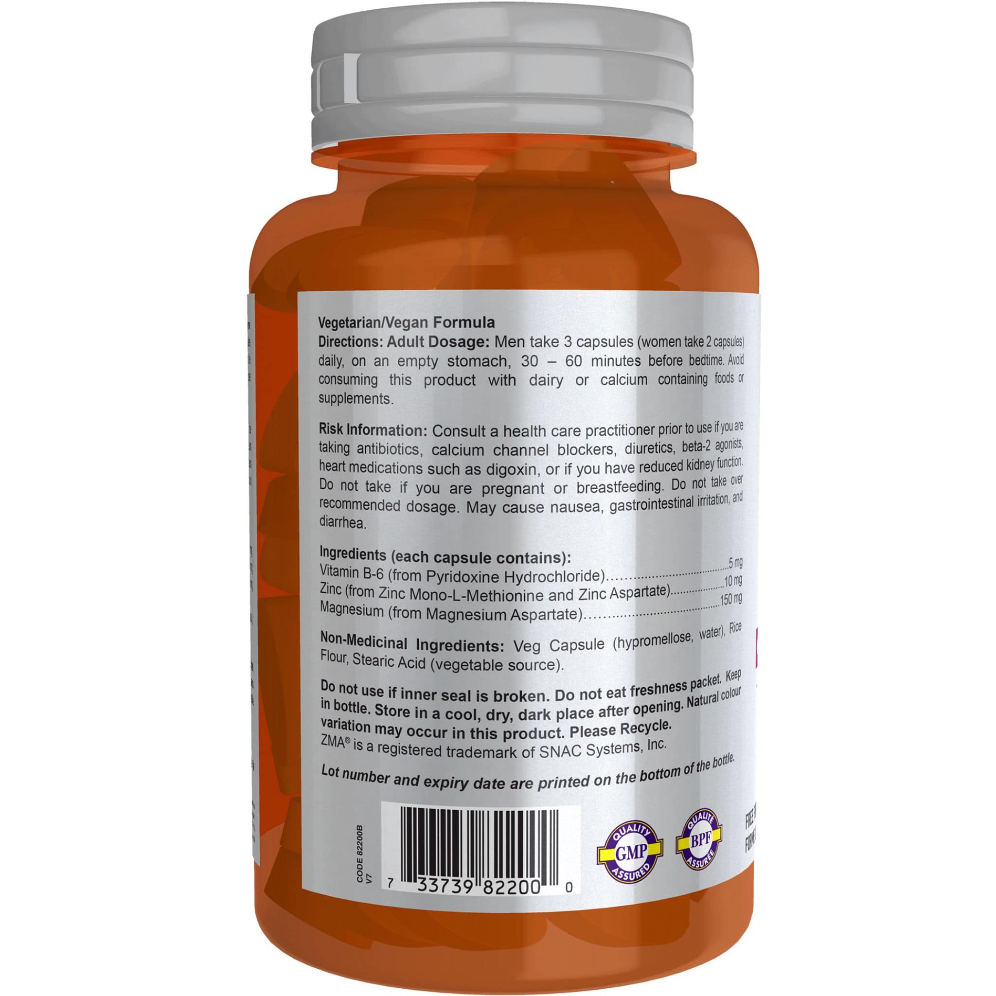 NOW ZMA (800mg) with Zinc, Magnesium & Vitamin B6, 90 Capsules - Image 4