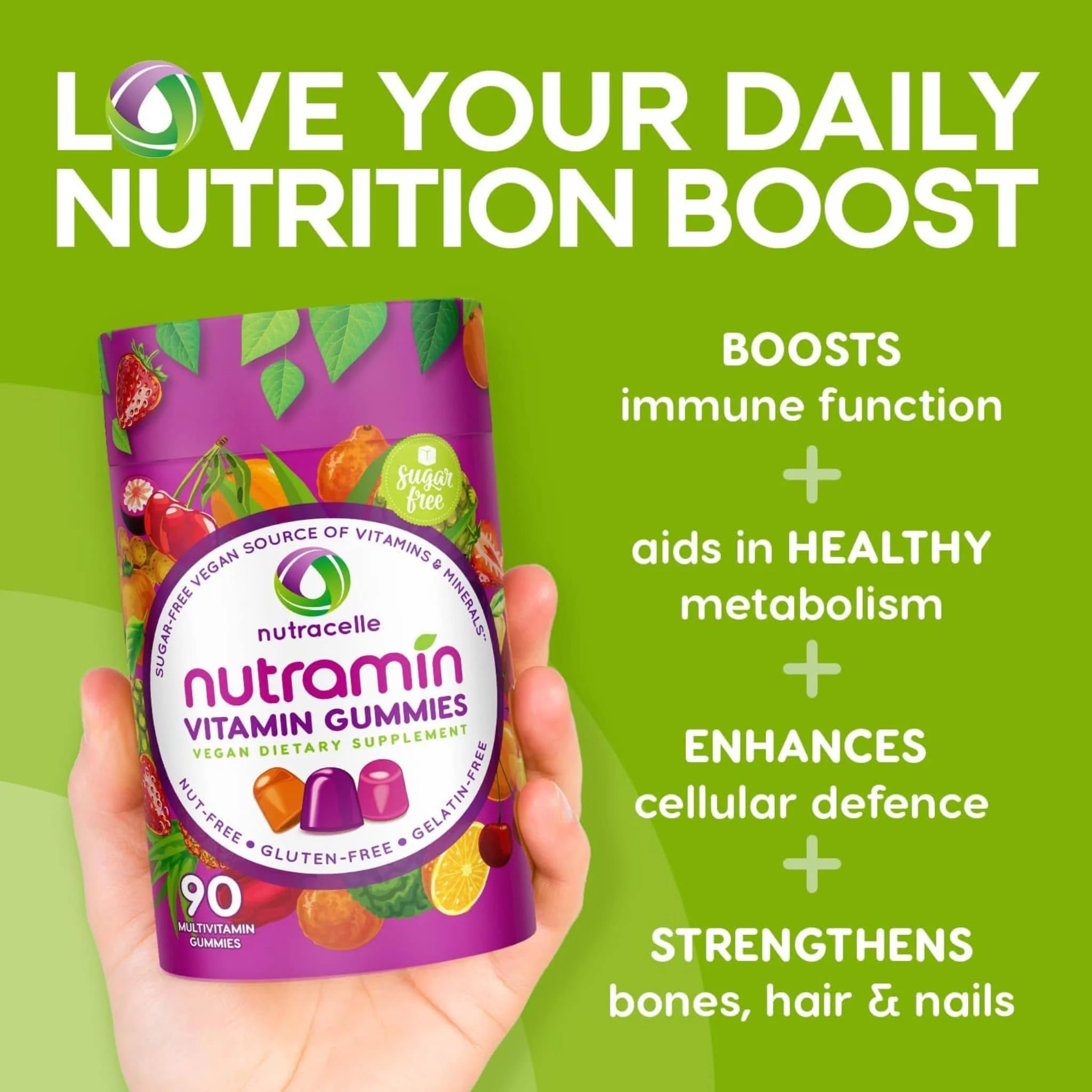 Nutramin Adult Multivitamin Gummies, 90 Vegan Gummies - Image 5