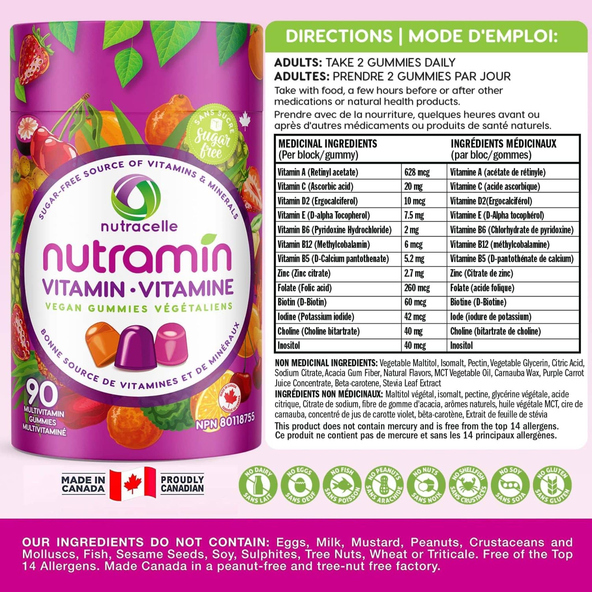 Nutramin Adult Multivitamin Gummies, 90 Vegan Gummies - Image 7