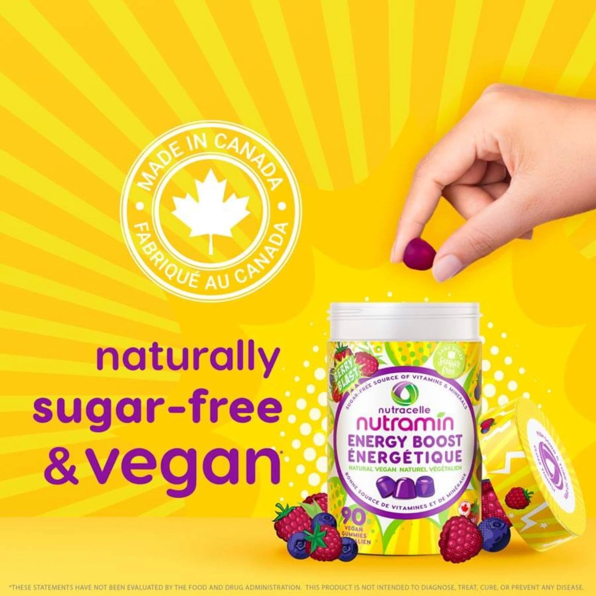 Nutramin Energy Boost Vitamin Gummies, 90 Vegan Gummies - Image 3