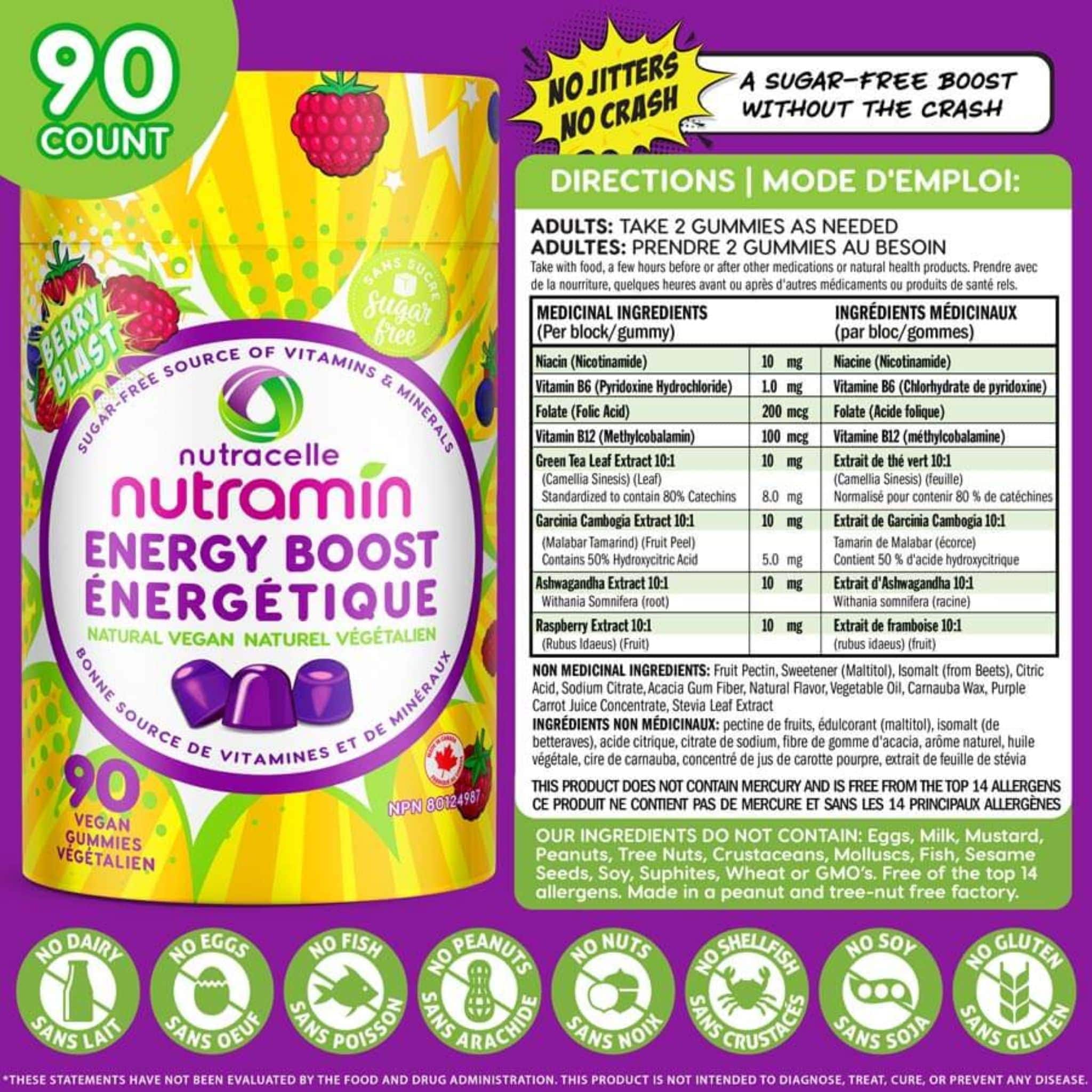 Nutramin Energy Boost Vitamin Gummies, 90 Vegan Gummies - Image 7
