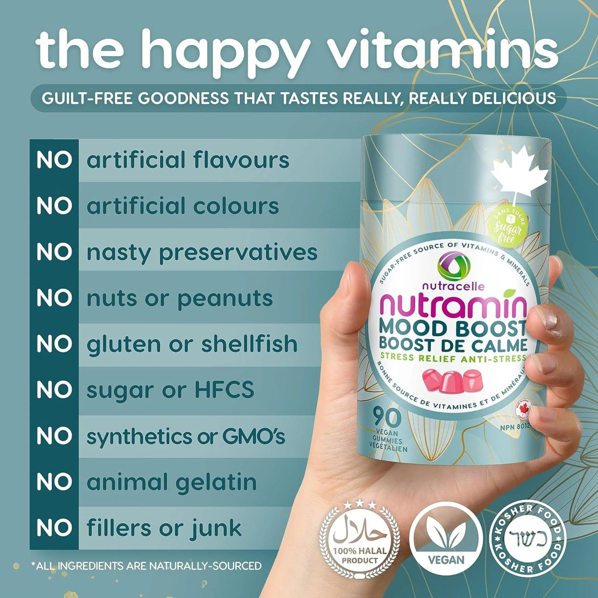 Nutramin Mood Boost Vegan Gummies, 90 Vegan Gummies - Image 6