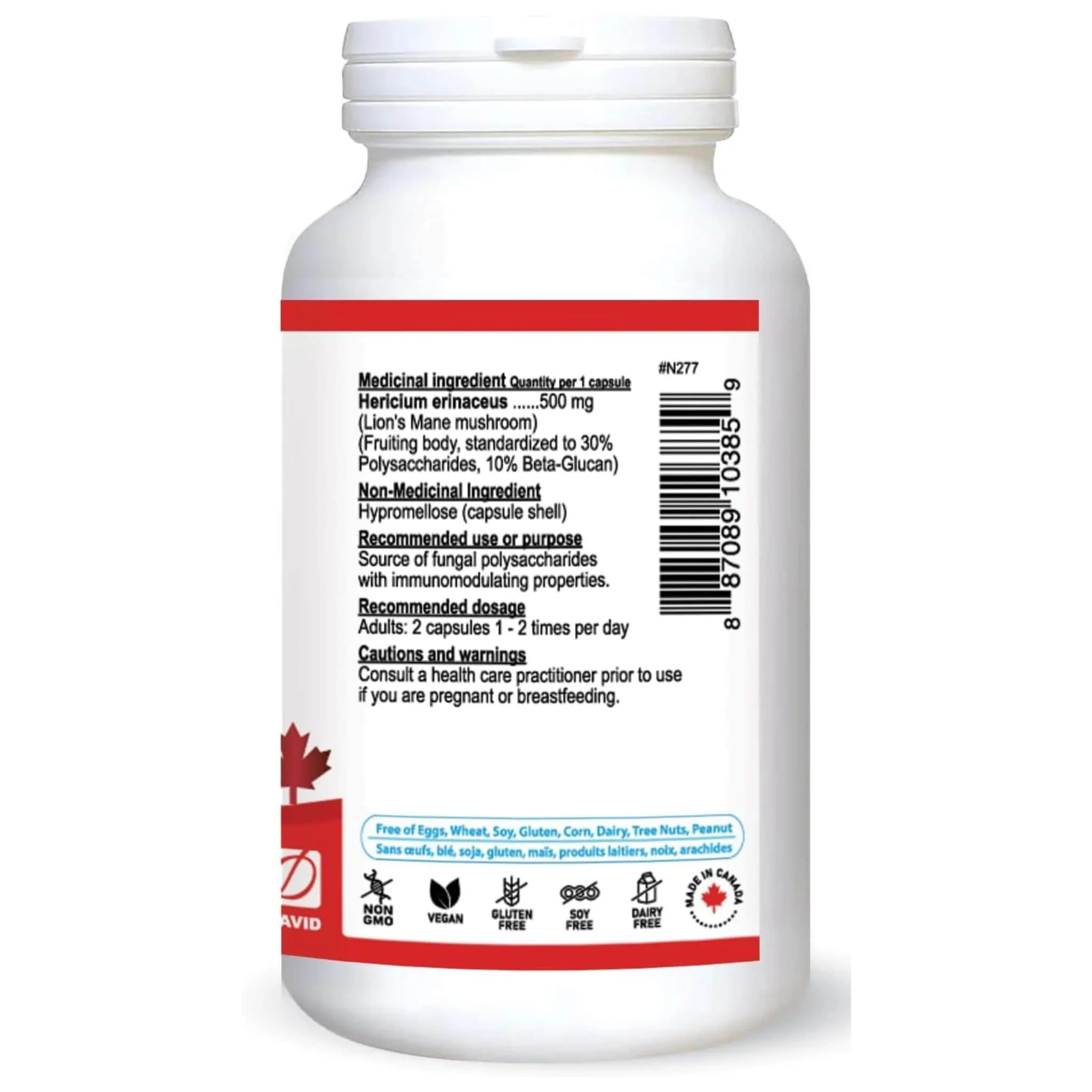 Nutridom Lion's Mane Mushroom, 120 Vegetable Capsules - Image 2