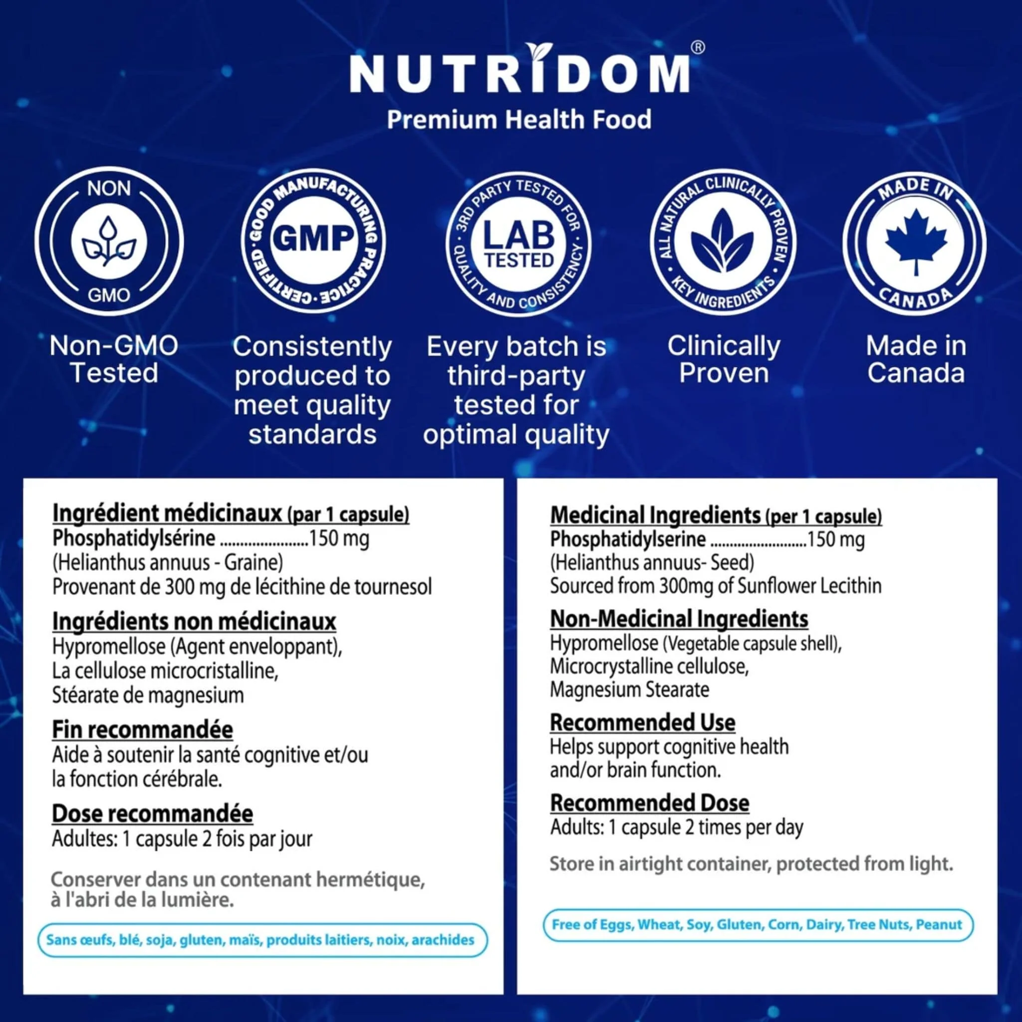Nutridom PS 150, Phosphatidylserine 150mg, Support Brain Health, 60 Vegetable Capsules - Image 7