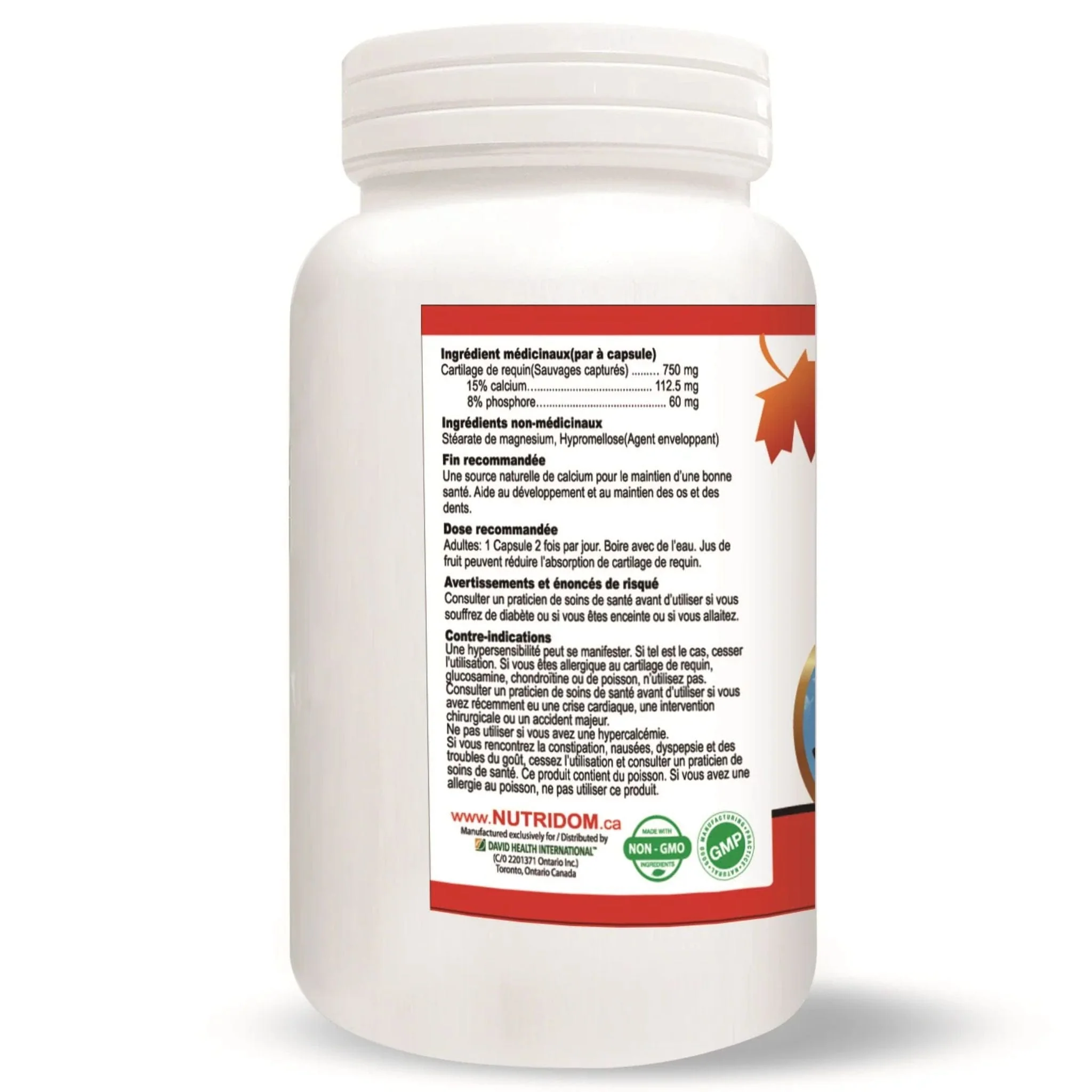 Nutridom Shark Cartilage 750mg, North American, Wild Caught, 120 Vegetable Capsules - Image 3