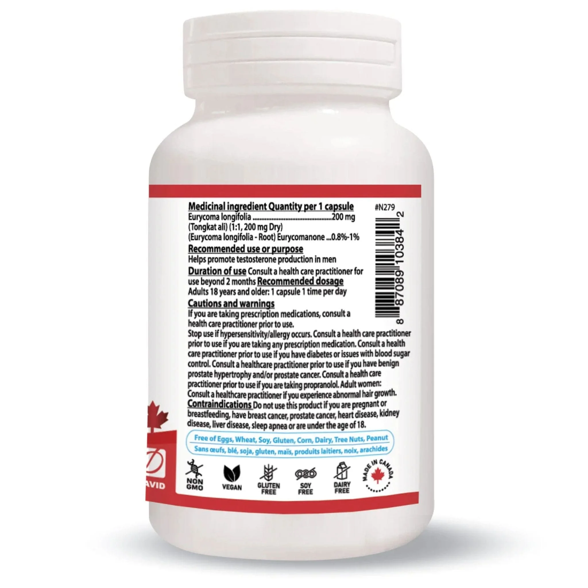 Nutridom Tongkat Ali 200mg, Promotes Testosterone,  60 Vegetable Capsules - Image 4
