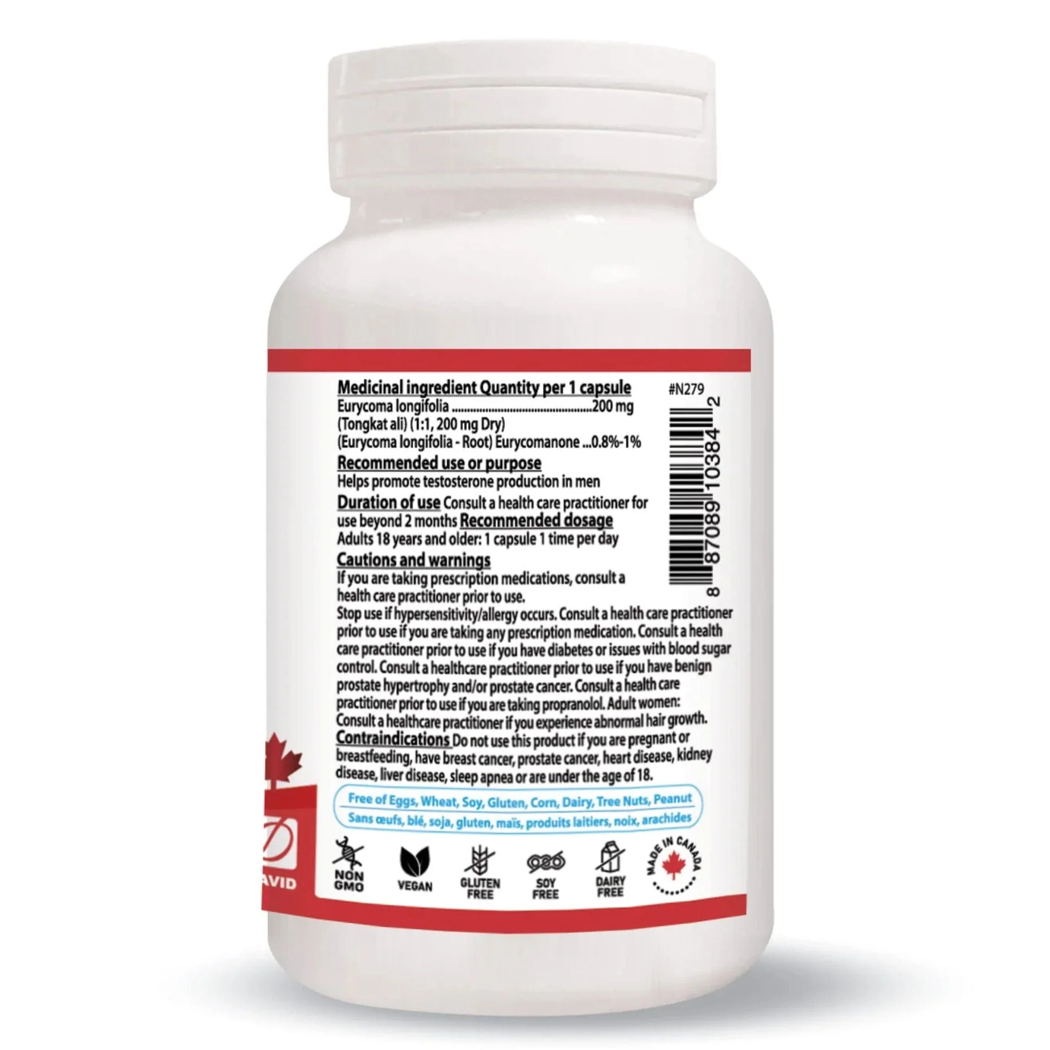 Nutridom Tongkat Ali 200mg, Promotes Testosterone,  60 Vegetable Capsules - Image 5