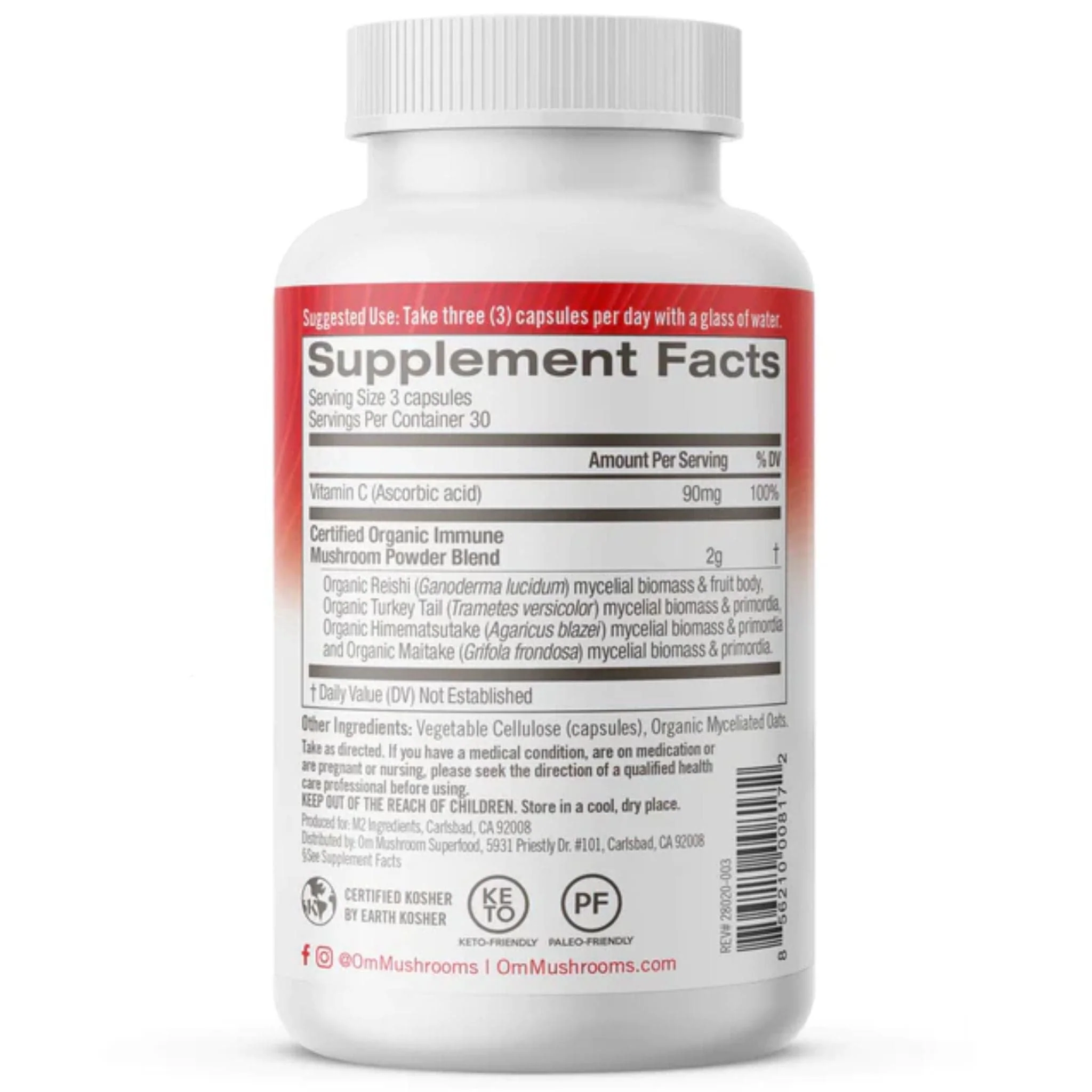 OM Mushroom Immune Defense Mushroom Blend 667mg, 75 Capsules - Image 2