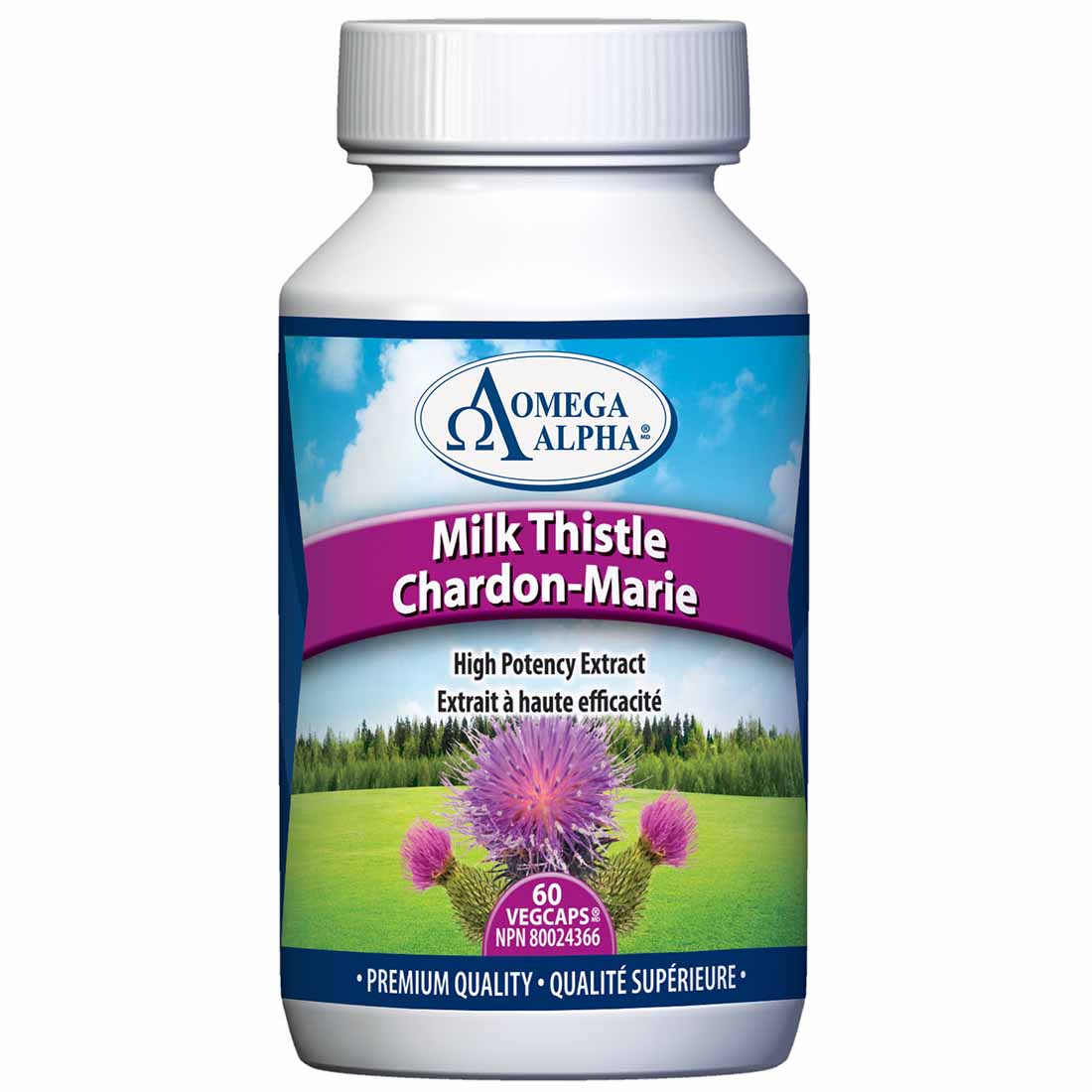 Omega Alpha Milk Thistle (Standardized Extract), 60 VCapsules