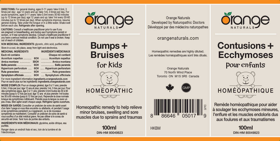 Orange Naturals Bumps + Bruises (for kids) Homeopathic Remedy, 100ml - Image 2