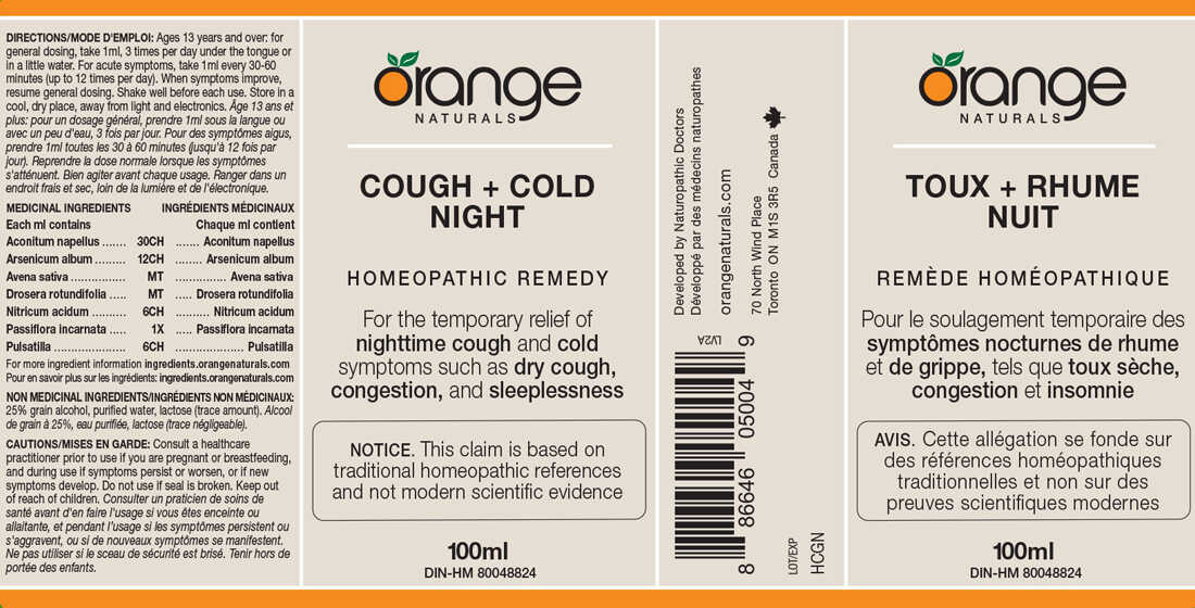 Orange Naturals Cough+Cold Night Homeopathic Remedy, 100ml - Image 2