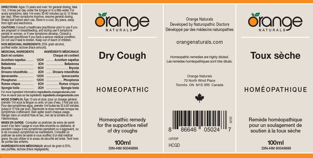 Orange Naturals Dry Cough Homeopathic Remedy, 100ml - Image 2