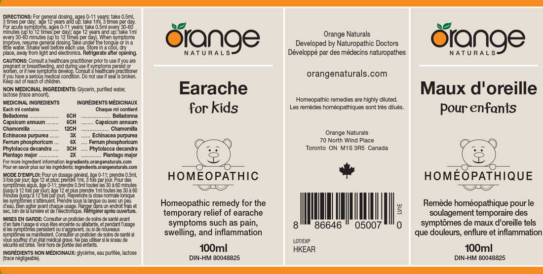 Orange Naturals Earaches (for kids)  Homeopathic Remedy, 100ml - Image 2