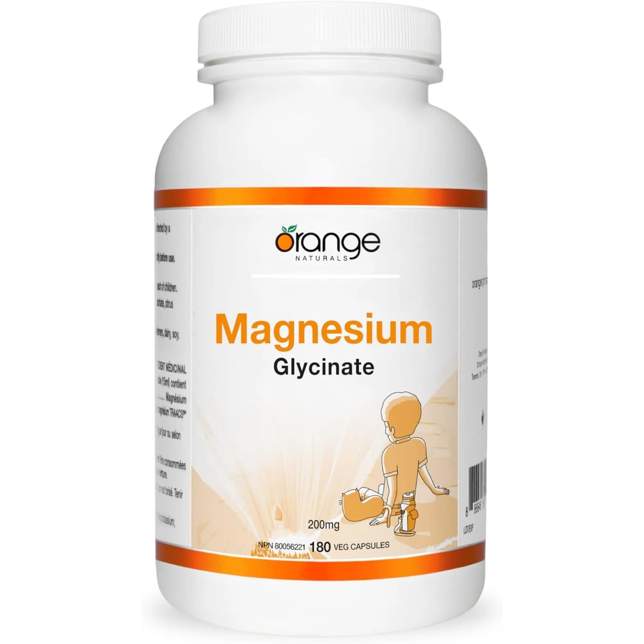 Orange Naturals Magnesium Glycinate 200mg Capsules - Image 2
